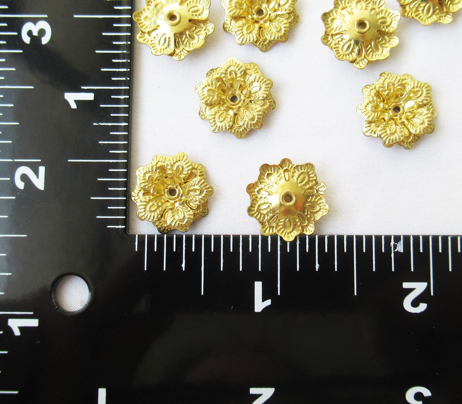 100pcs Assembled Flowers 14mm Brass Floral Findings for DIY Crafts Making