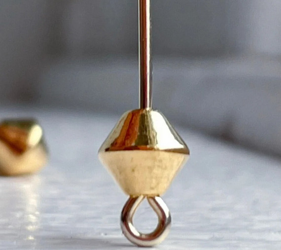 12K GOLD FILLED 5mm Plain BiCONE Beads BAG OF 50. Perfect for Custom Designs!