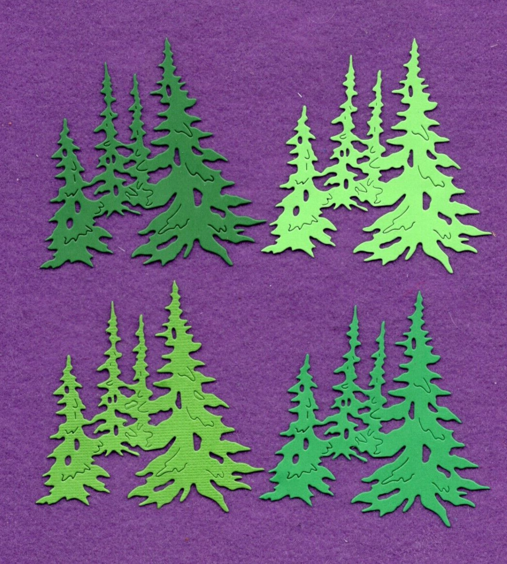 PINE TREES # 9 die cuts scrapbook cards