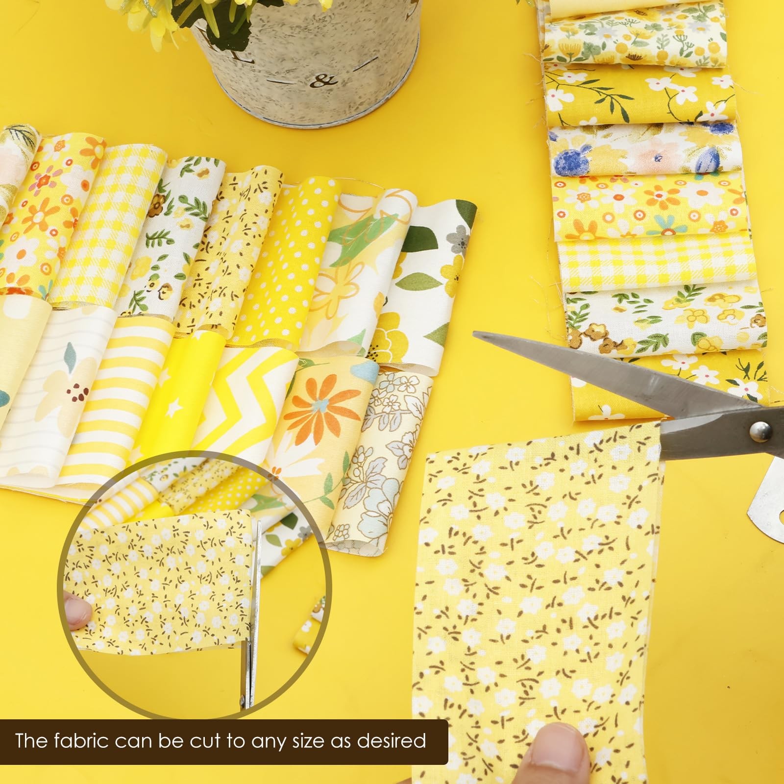 80 PCS Pre-Cut Jelly Roll Fabric Strips 2.5×20 Inch Cotton Quilting Yellow