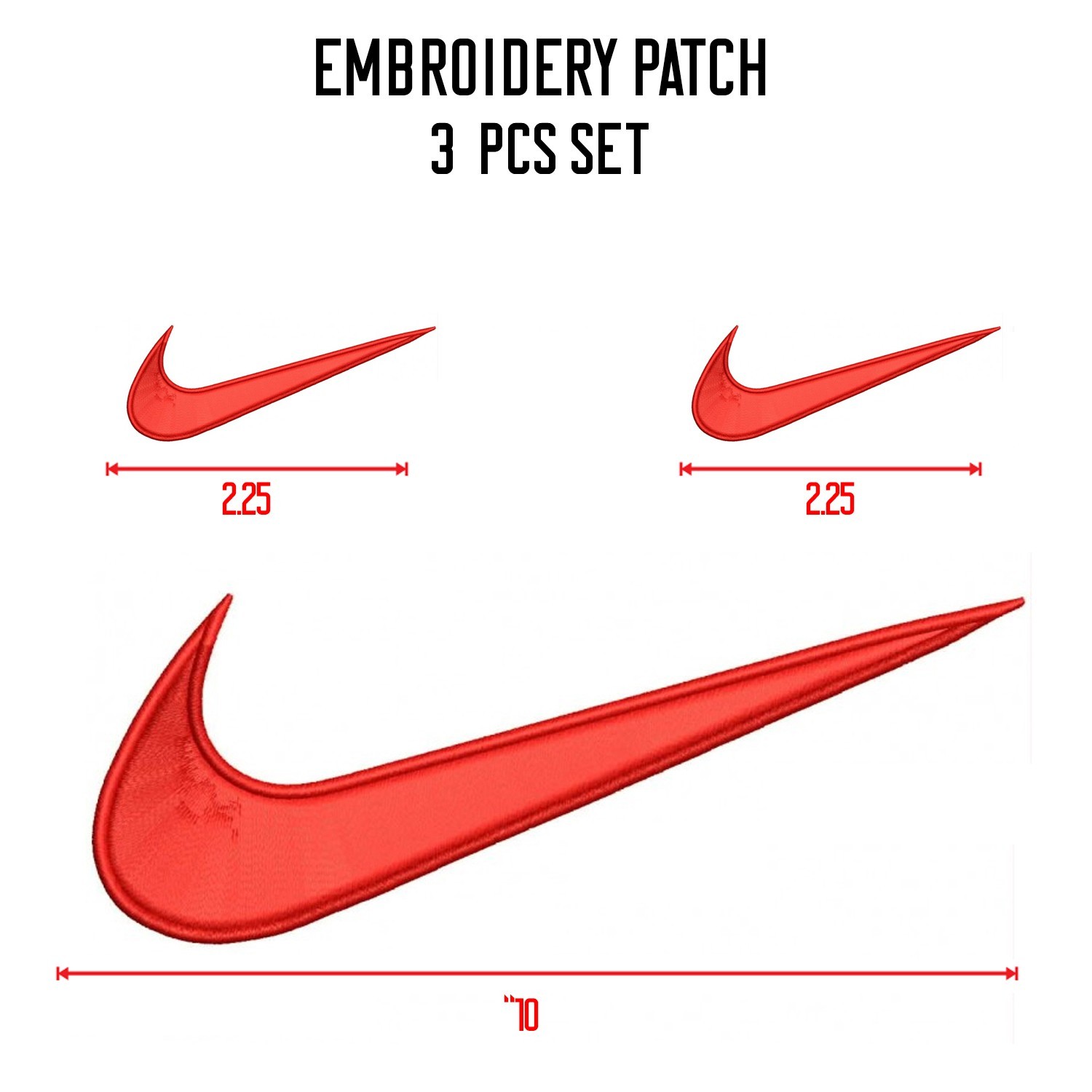 SWOOSH Logo Patch 2.25″ Embroidered Iron/Sew-on Badge for Jackets, Hats,Bags