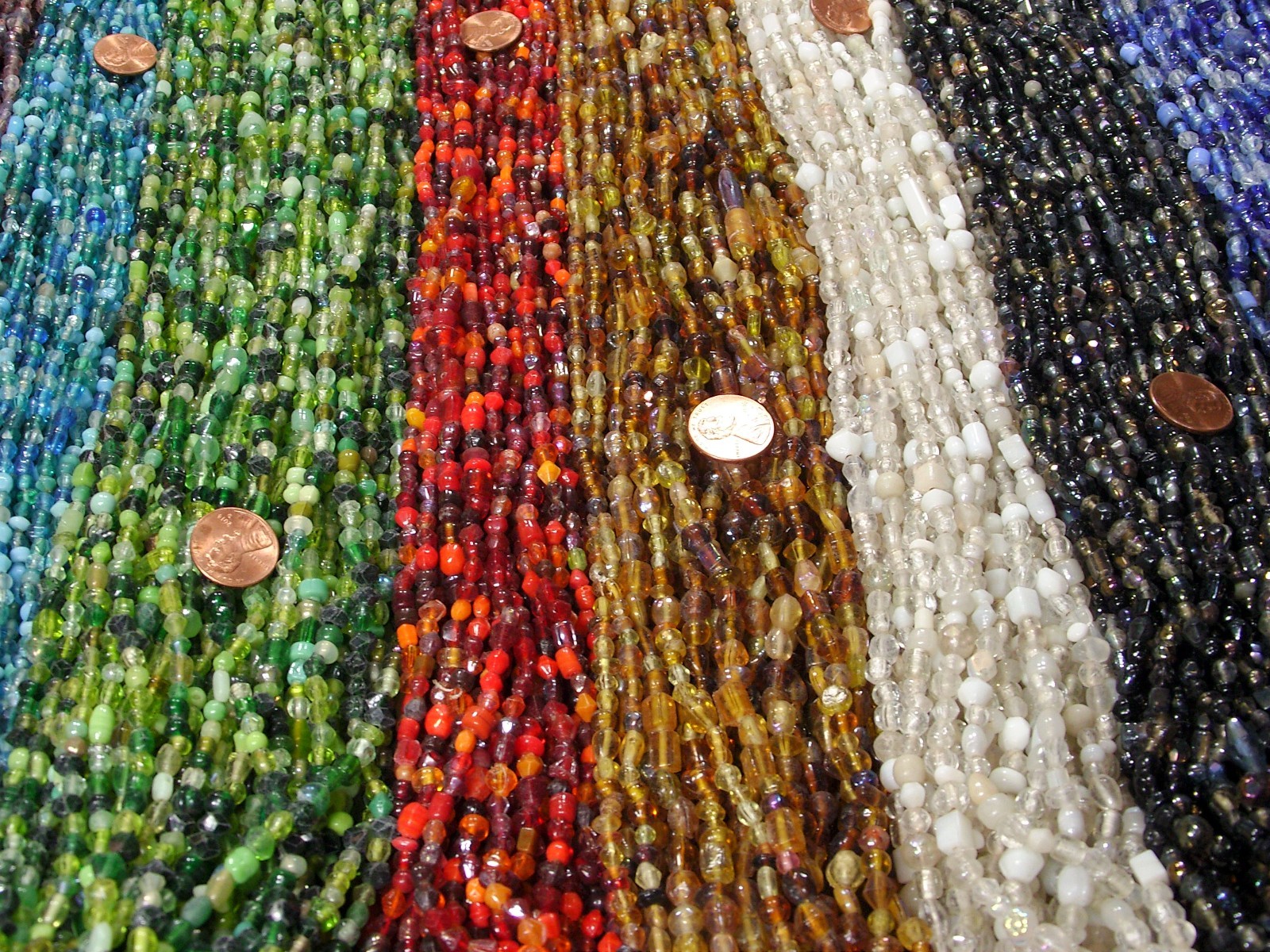 100 Strands 36″ India Handmade Assorted Color Glass Beads Wholesale Bulk (CT-70)