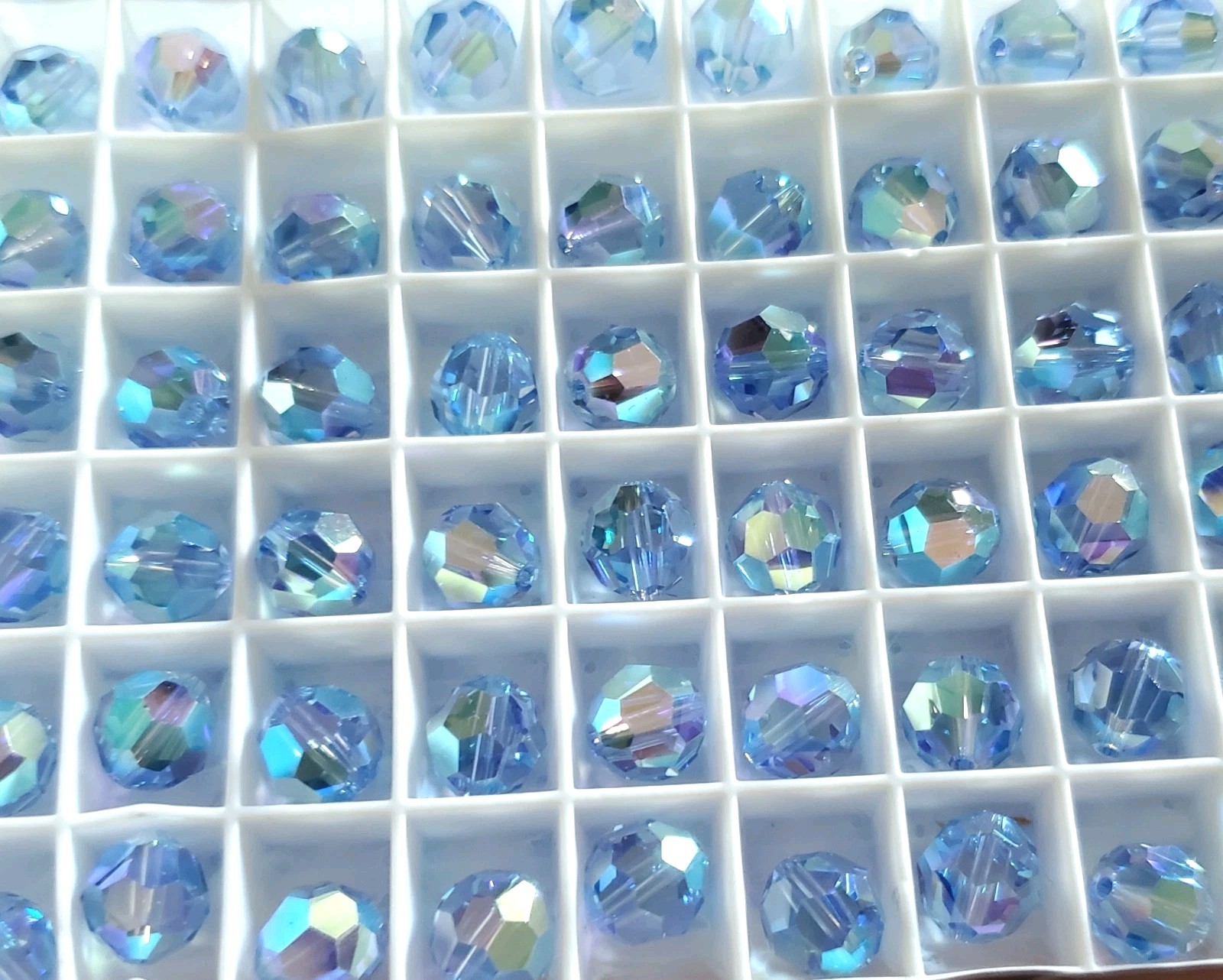 Swarovski 5000 8mm Round beads Light SapphireAB2X, Rare (8pcs)