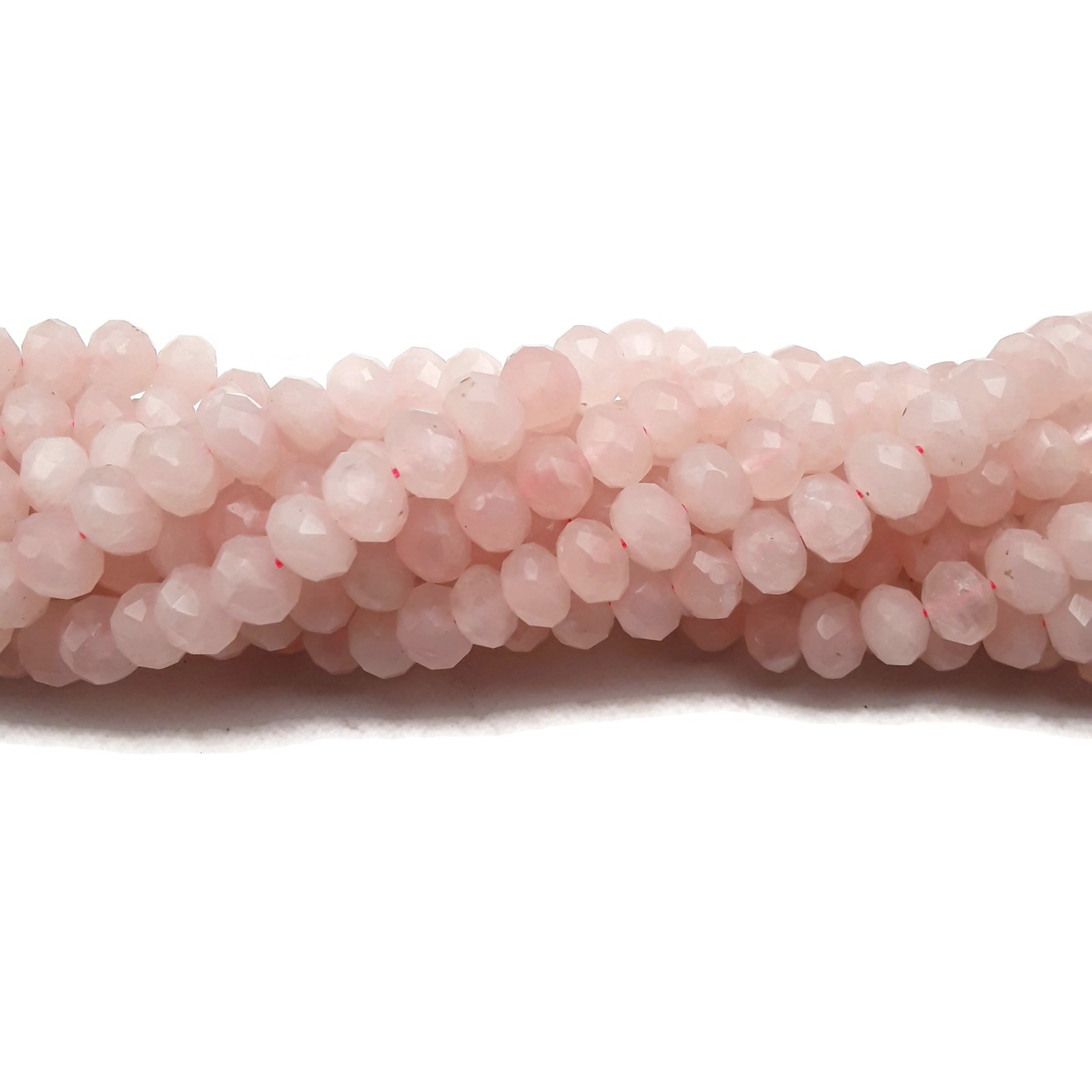 Rose Quartz Hard Cut Faceted Rondelle Beads Size 5x8mm 15.5” Strand (5x8mm)