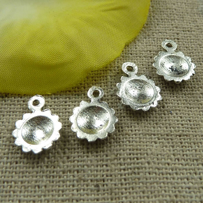 Free Ship 620 pcs tibetan silver sunflower charms 12x9mm L-3906