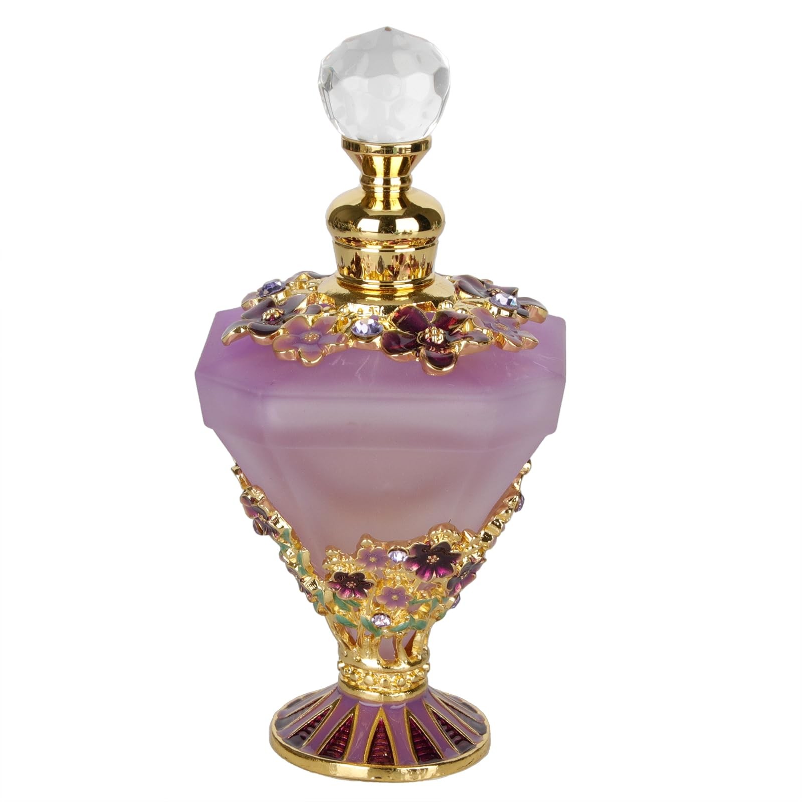 30ml Decorative Glass Perfume Bottle with Purple Diamond Bottle Body and Forg…
