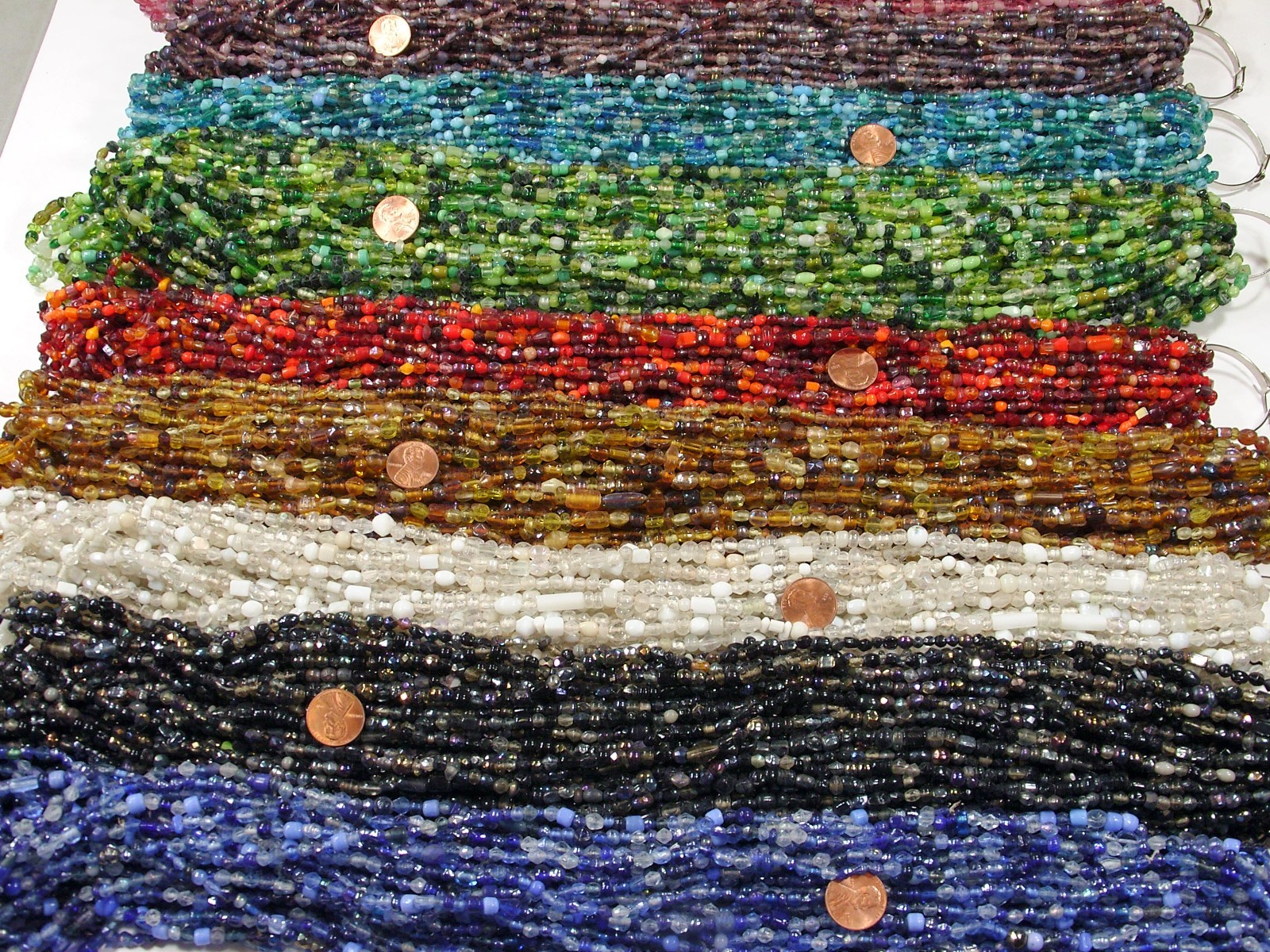 100 Strands 36″ India Handmade Assorted Color Glass Beads Wholesale Bulk (CT-70)