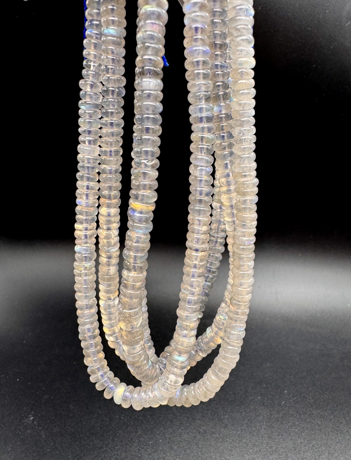 Natural Flashy Rainbow Gray Labradorite 6mm Rondelle Gemstone Beads RD18