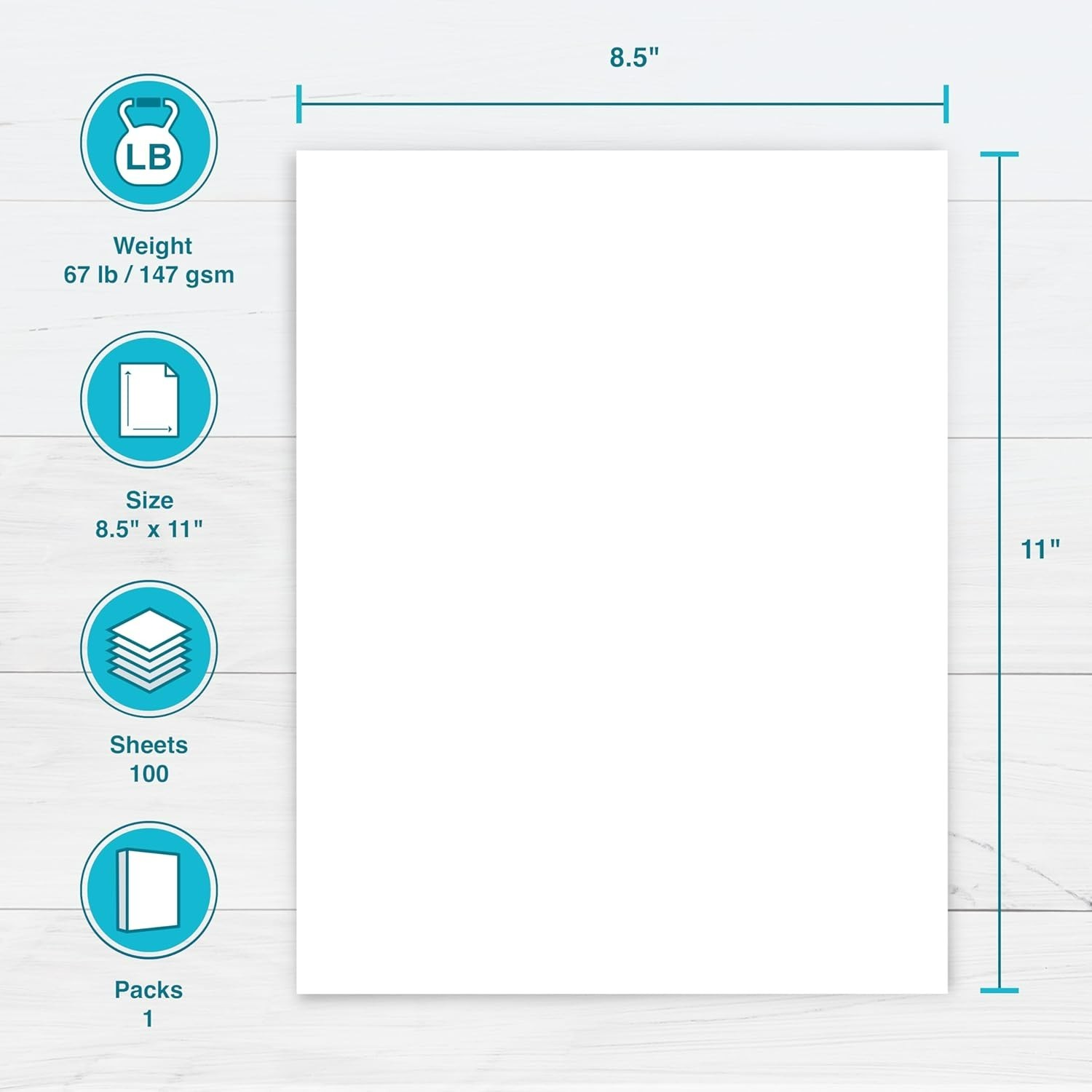 67 lb White Cardstock 8.5×11 – 100 Sheets, SFI Certified for Eco-Friendly Use