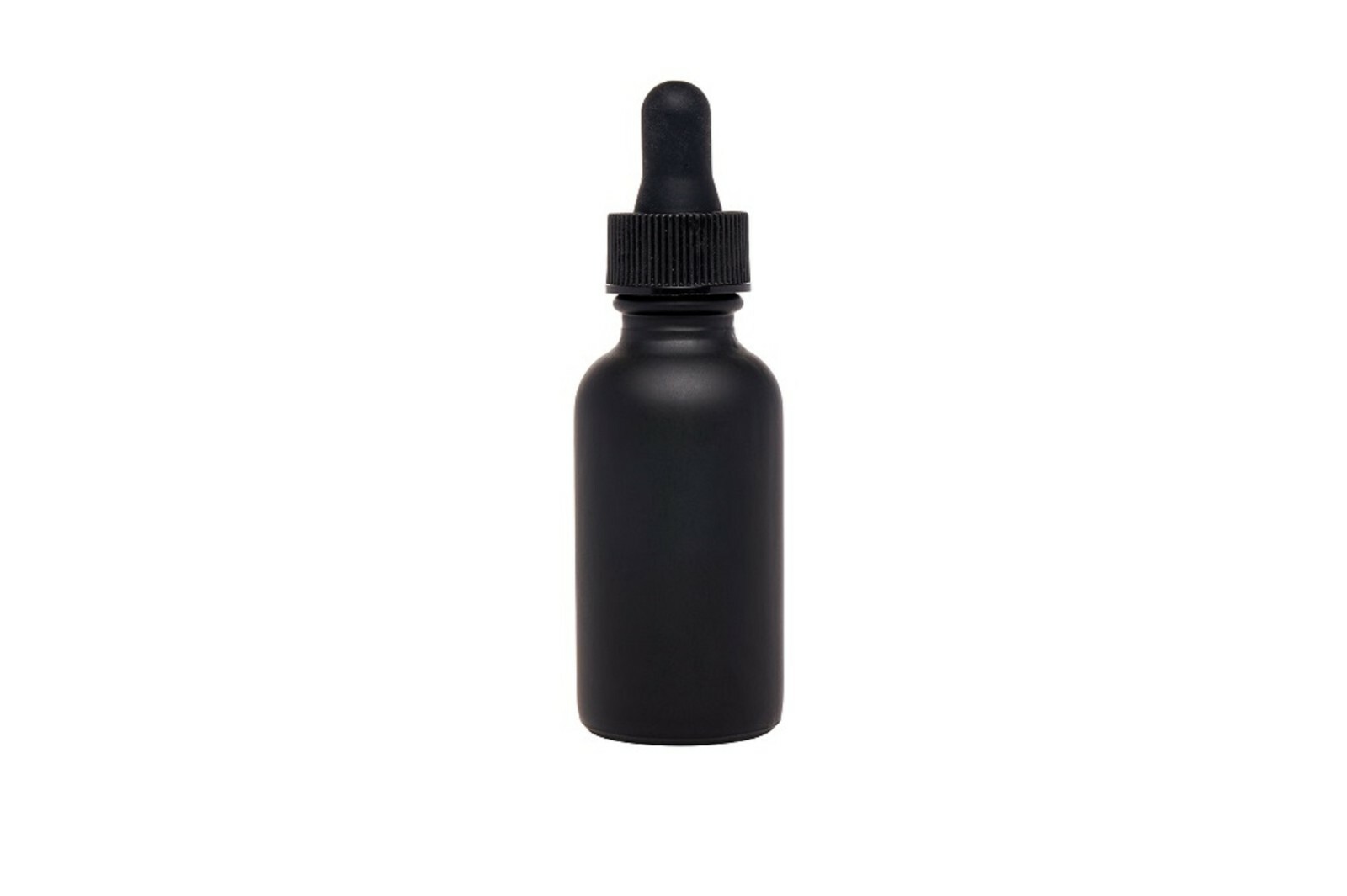 Black Coated Boston Round Glass bottles Black Dropper Cap 1 oz / 30 ml 12 Pack