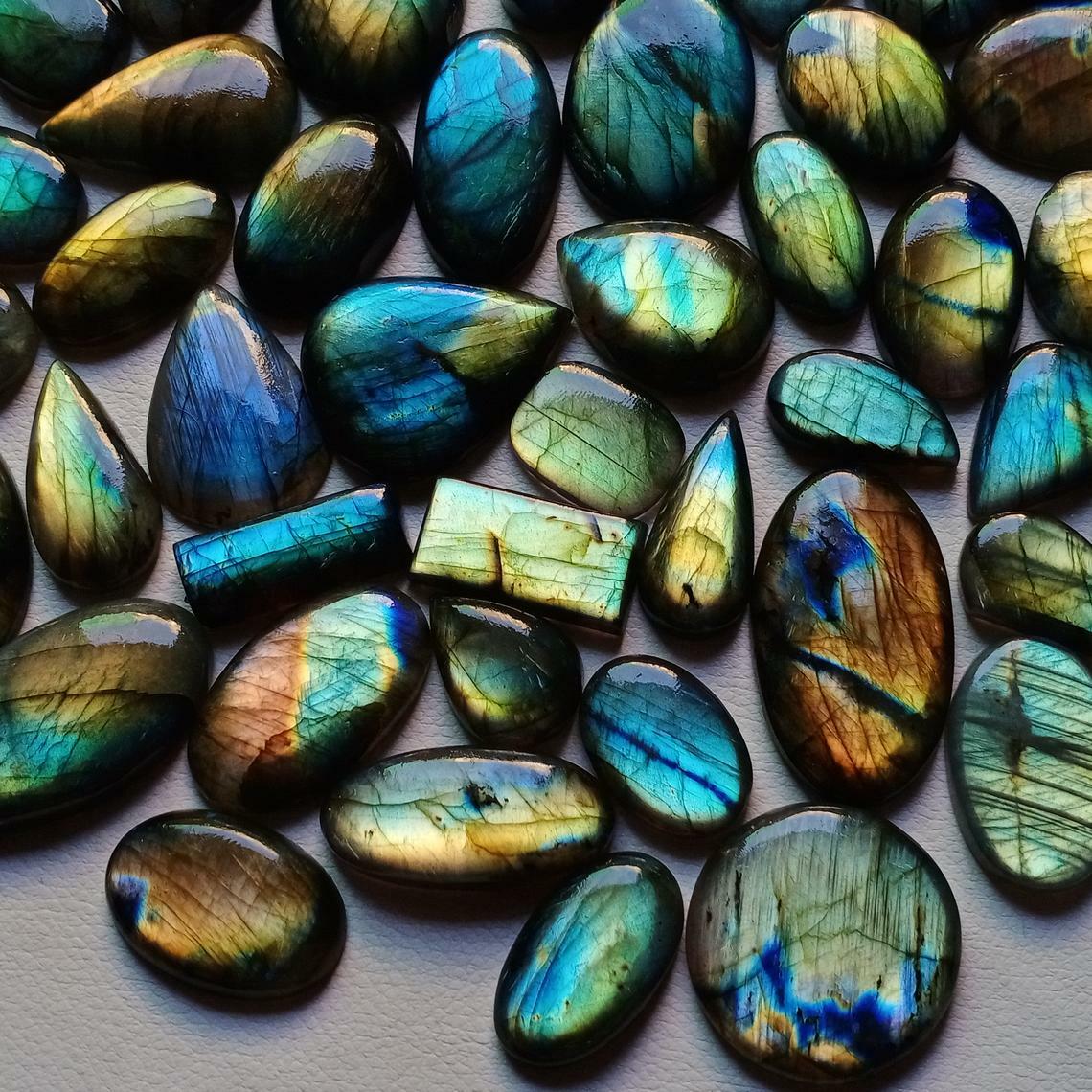 551 Cts Parcel Labradorite Gemstones Full Fire Free Size & Shape Loose Cabochons