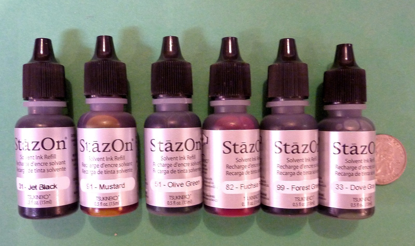 STAZON Solvent Ink Refill, 0.5 Fl. oz. (15 ml) – Your Choice of Color