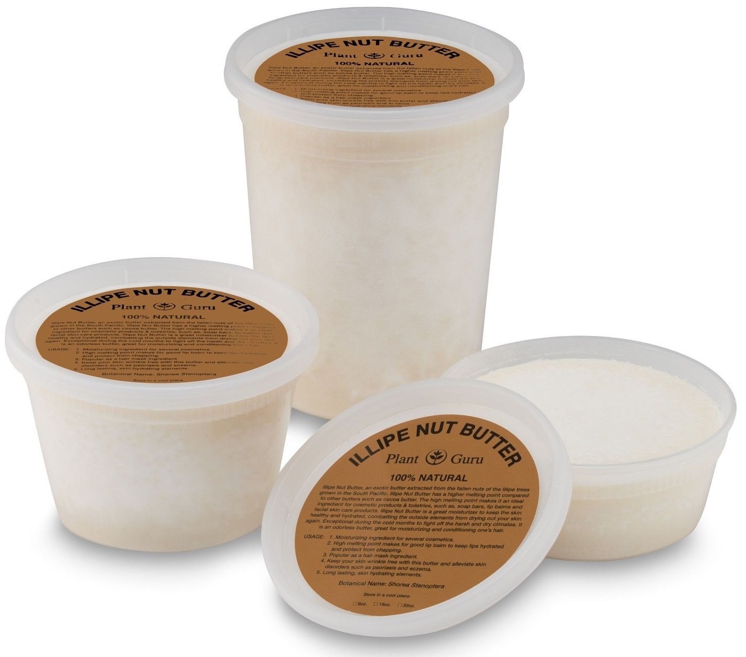 Illipe Nut Butter 100% Pure Cold Pressed Raw Organic For Skin Body and Hair