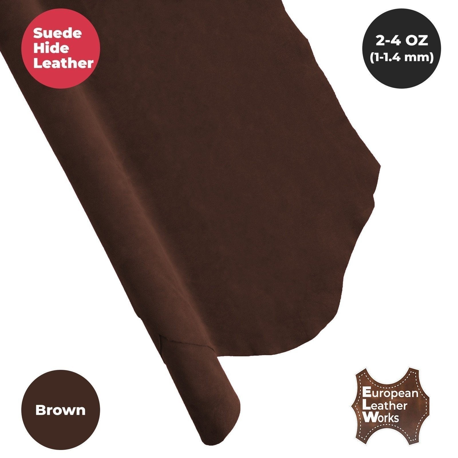 Suede Cowhide 2-4 oz (1-1.6mm) – Pre-Cut Premium A/B Grade Grain Leather USA Mad