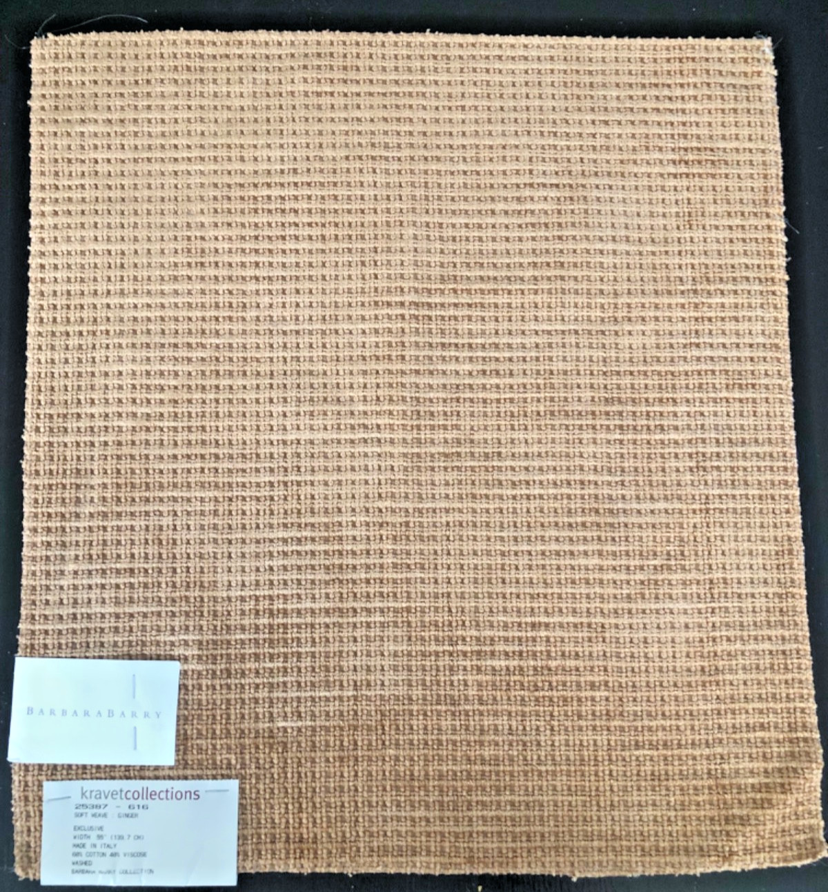 BARBARA BARRY Soft Weave in Ginger 15 7/8 x 16 1/2″ Fabric Sample