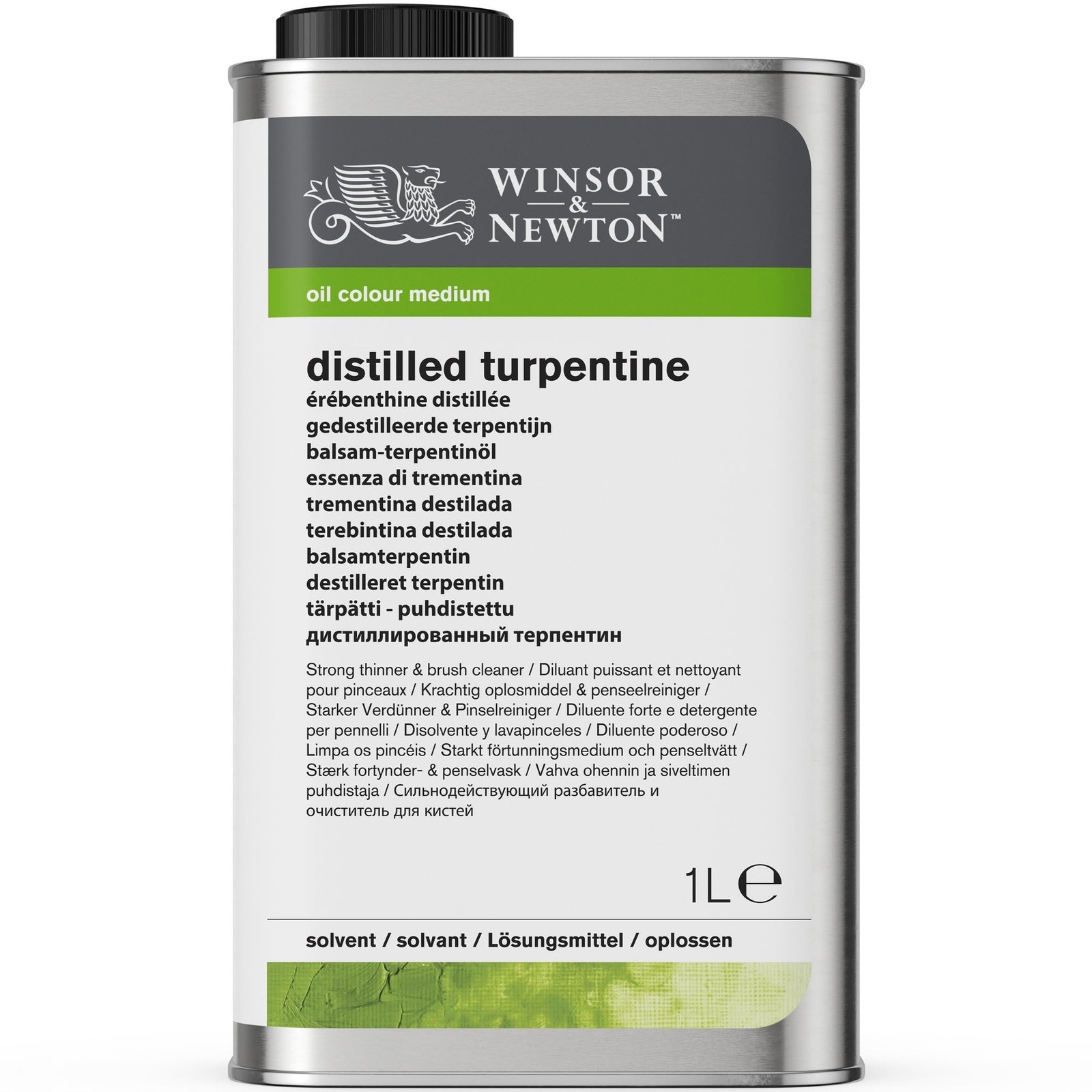 Winsor & Newton Distilled Turpentine, 1 Litre (33.8-oz) Can
