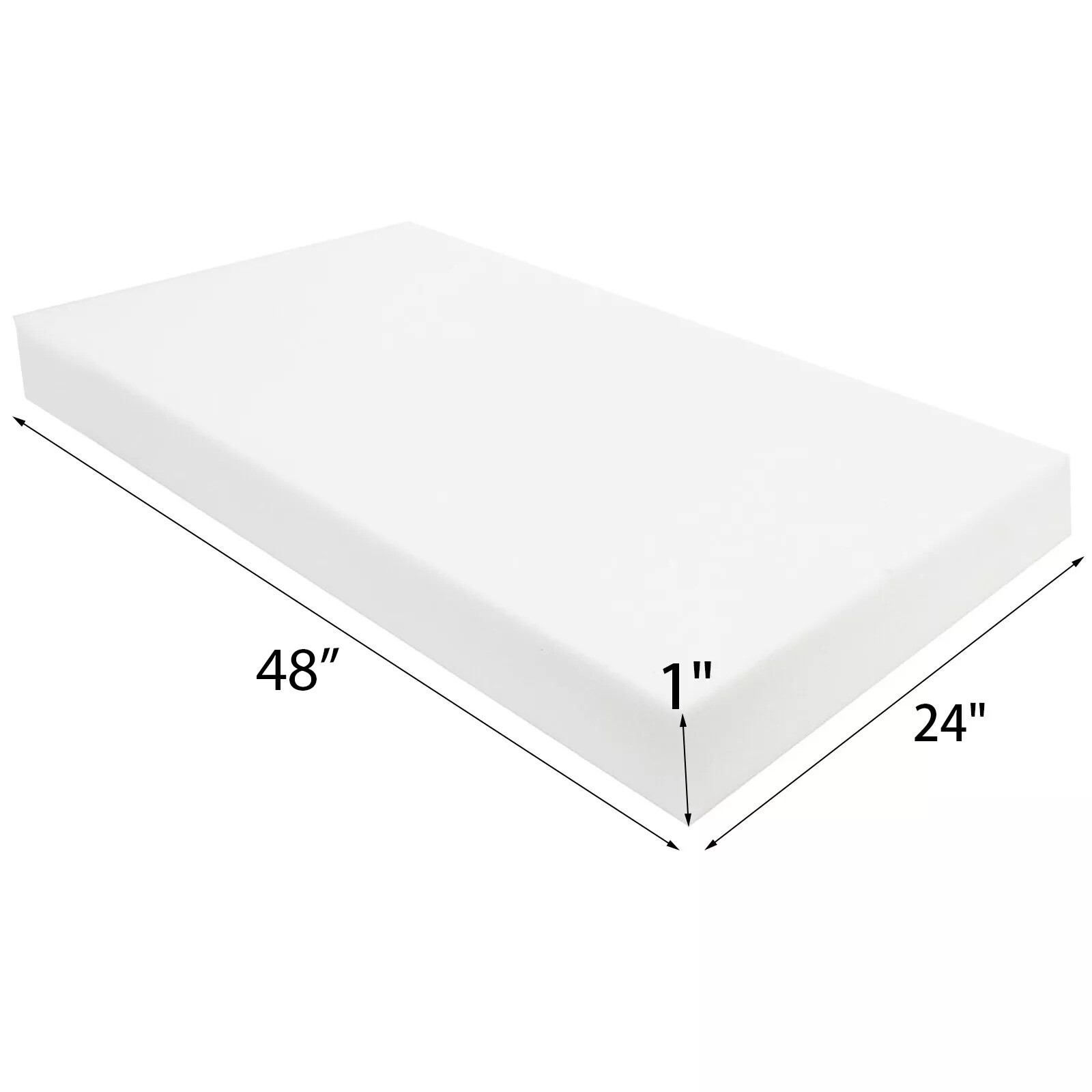 24″x48″ High Density Upholstery Foam Sheet Seat Cushion 1 in to 3 in Thickness