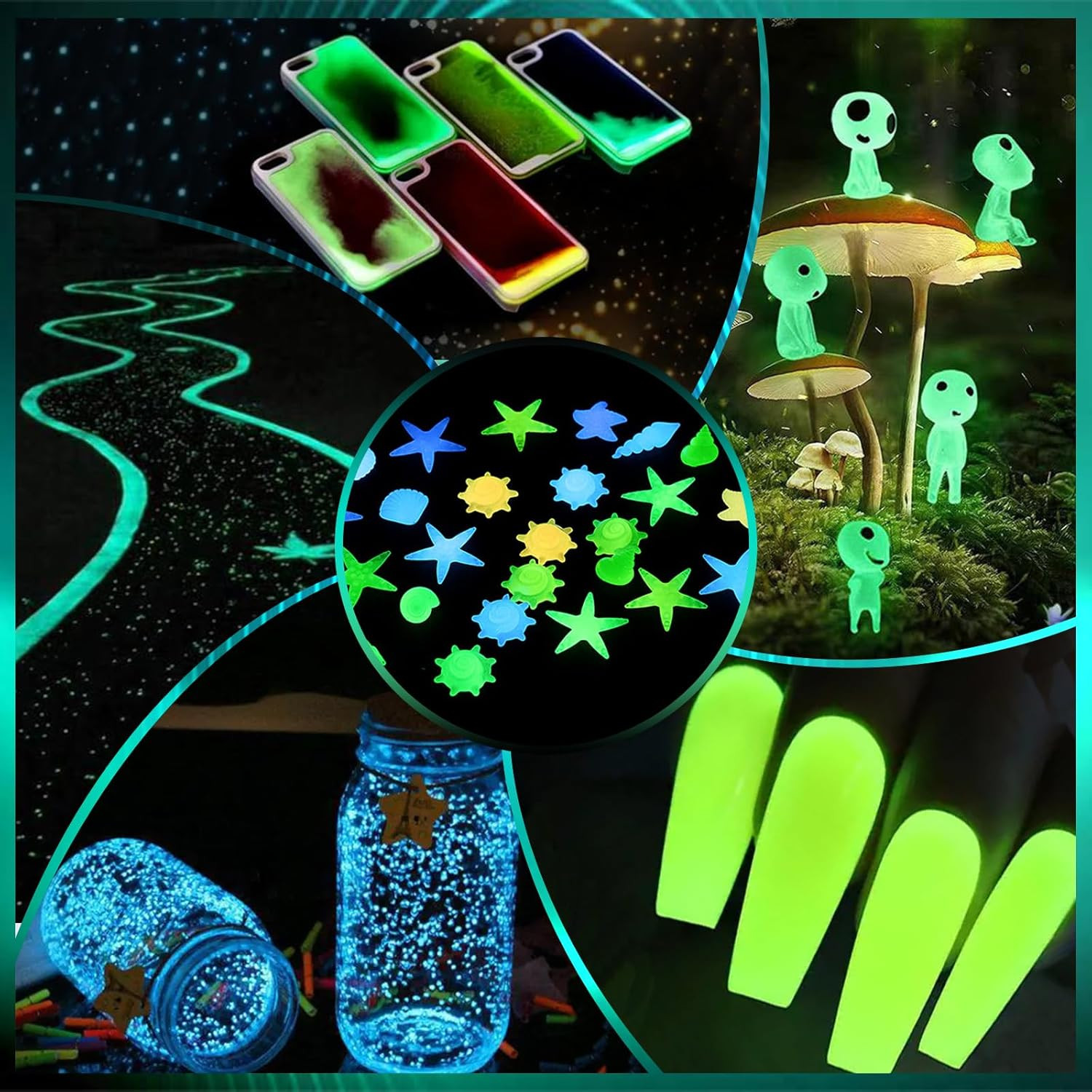 Glow in the Dark Pigment Powder, 15G/0.5Oz Sky Blue Epoxy Resin Luminous