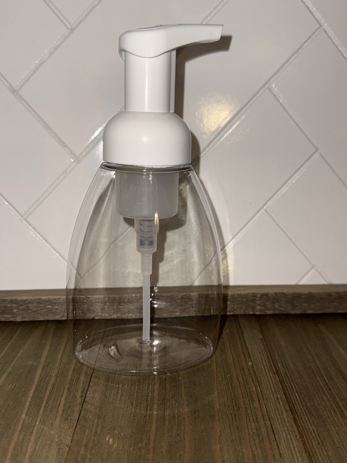 250 ML CLEAR PET TABLETOP FOAMER BOTTLE W/ WHITE PP FOAMER 40 MM
