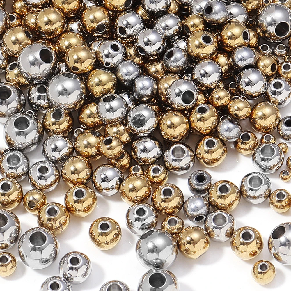 2-10Mm High Quality Stainless Steel Beads for Jewelry Making Loose Spacer Beads