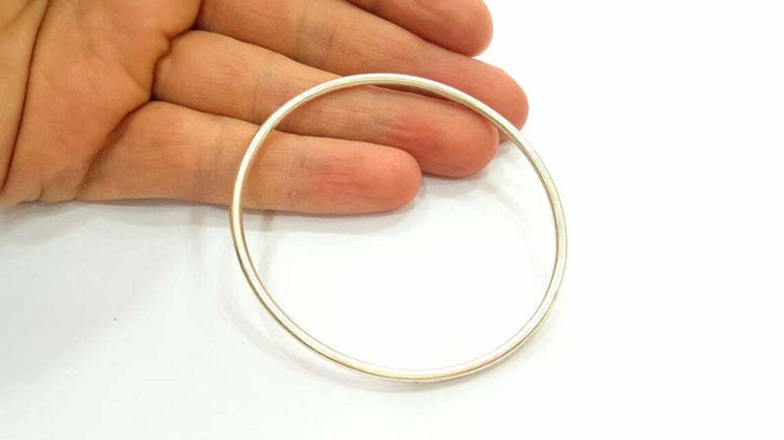 Large Circle Connector Pendant Round Antique Silver Plated (68mm) G7503