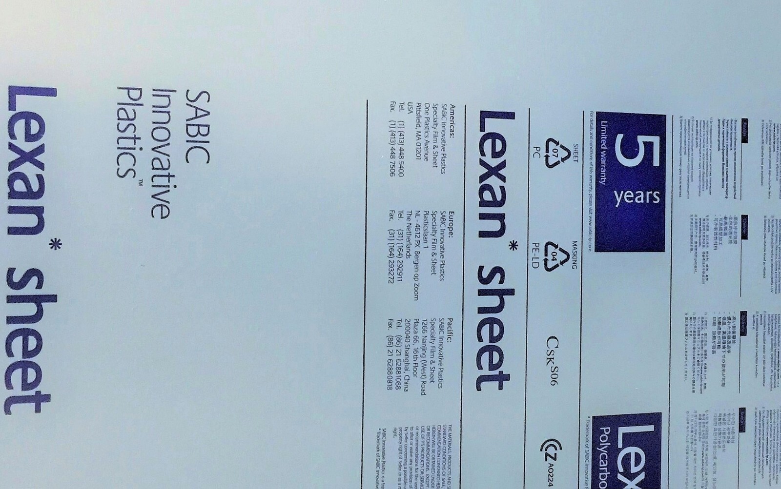 Gray Tint Lexan Polycarbonate Plastic Unbreakable Film-Masked Replacement Sheet