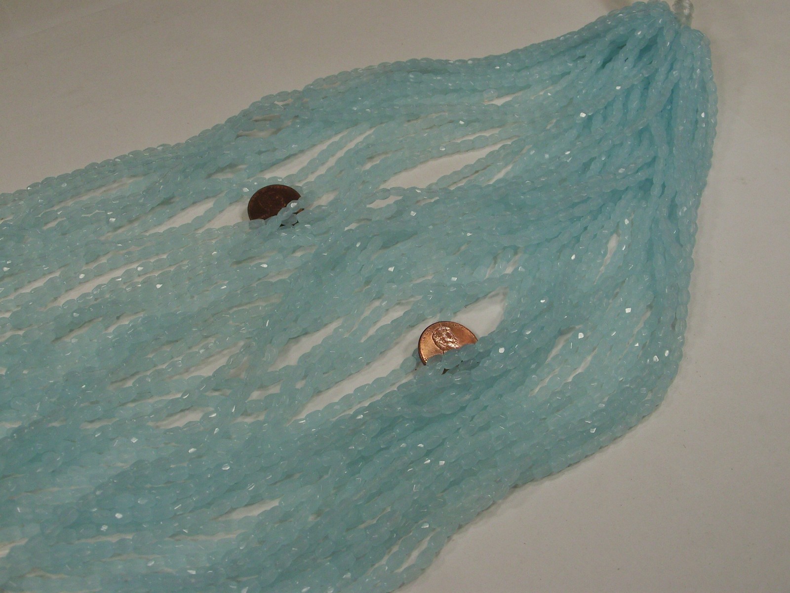 45 Strands 13″ (4mm x 5mm) Sky Blue China Crystal Glass Beads Bulk Lot (CQ-12) ⭐