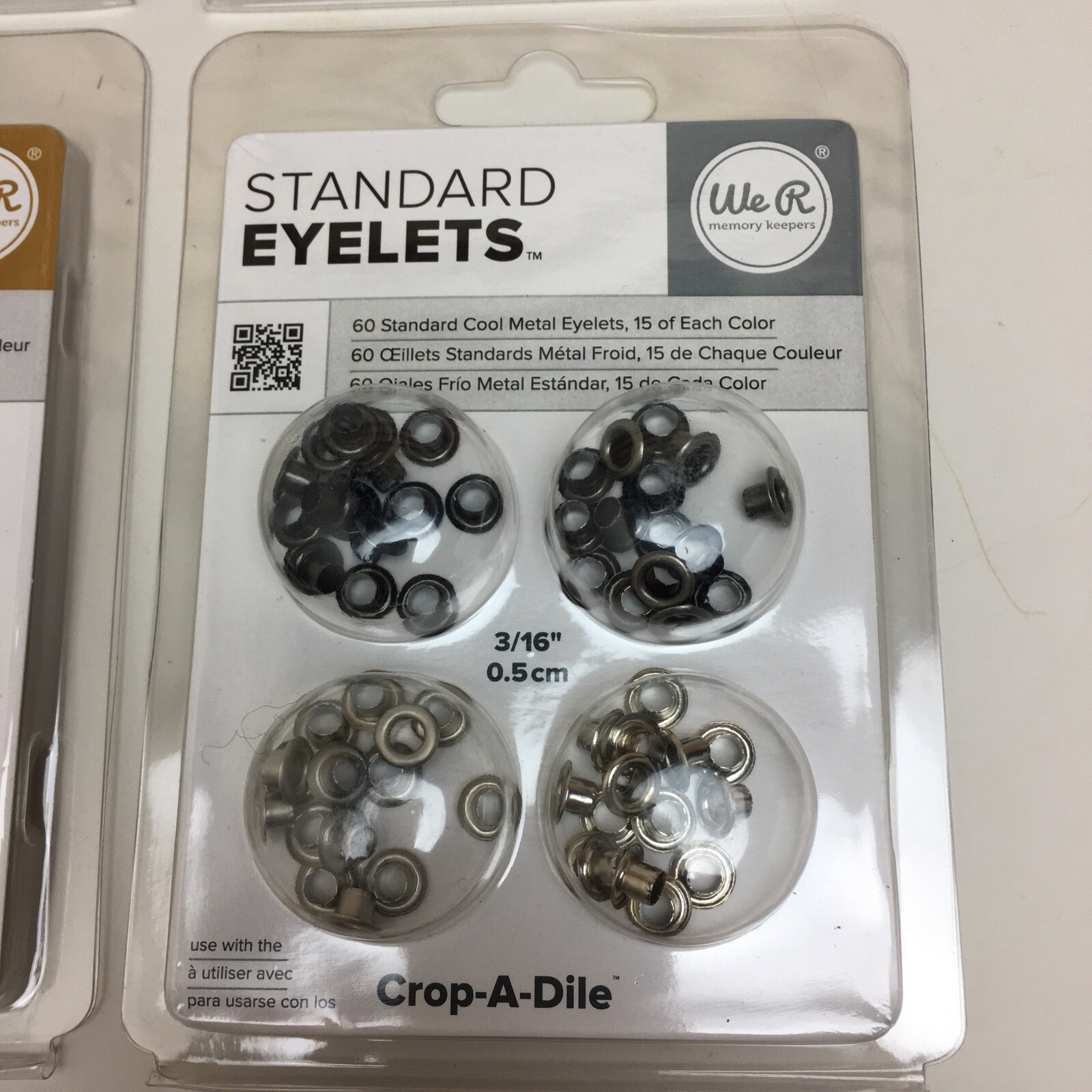 Lot of We R Memory Keepers Standard Eyelets for Scrapbooking, Yellow, Grey, More