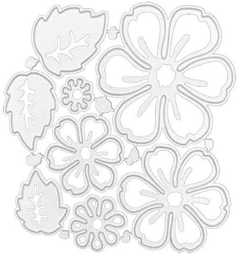 1Pc Silver 8 Flower Metal Cutting Dies 3D Flower Die Cuts Stencil Carbon Steel D