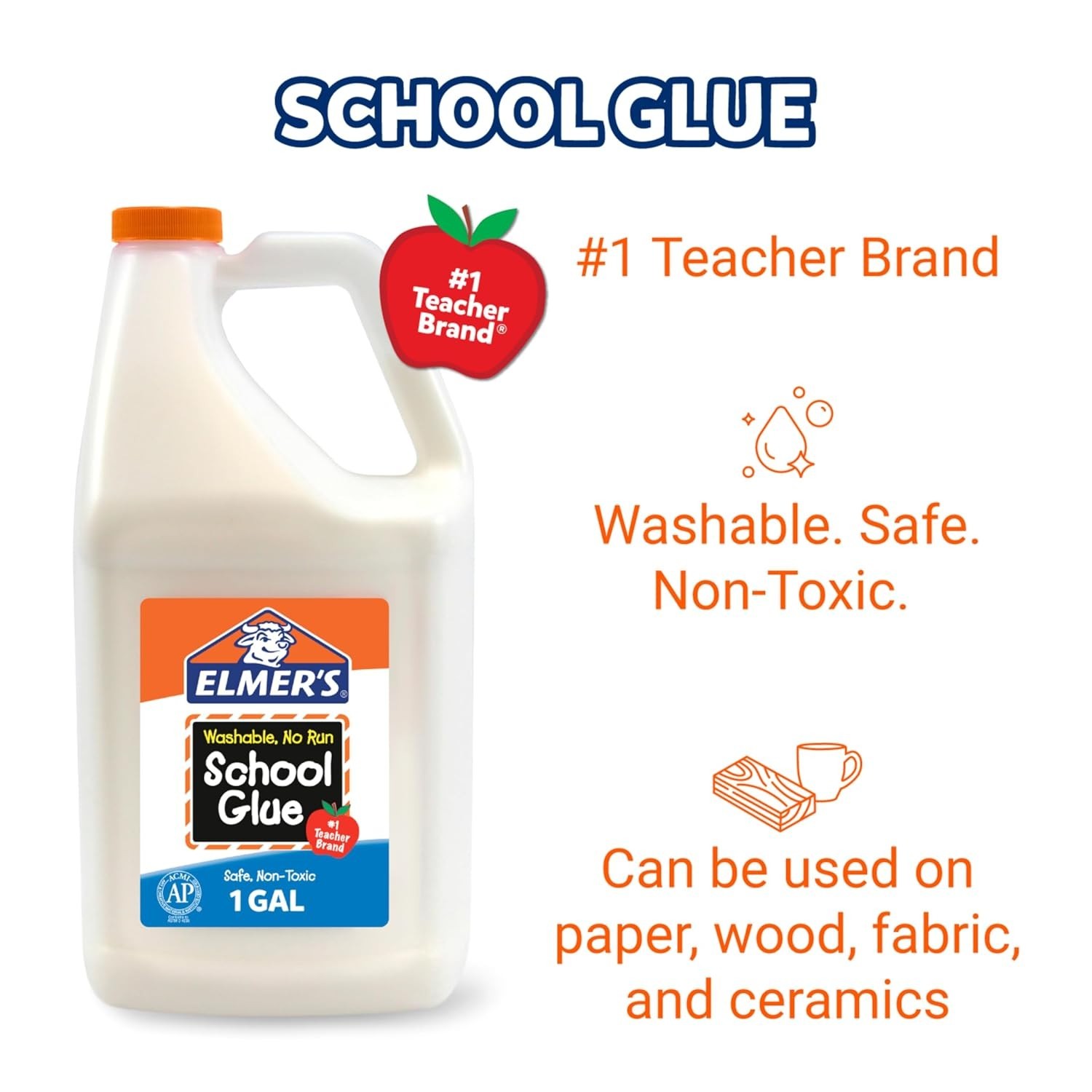 Elmer’s E1326 Glue-All White Glue Repositionable 1-Gallon