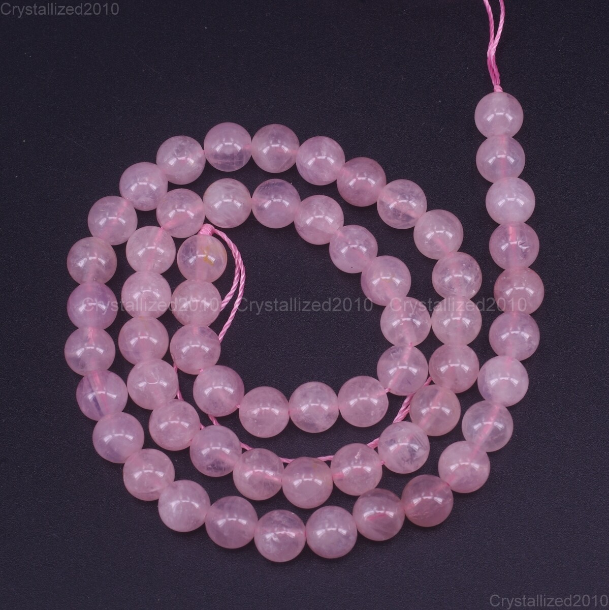 AA Natural Purple Madagascar Rose Quartz Gemstone Round Beads 6mm 8mm 10mm 15.5″