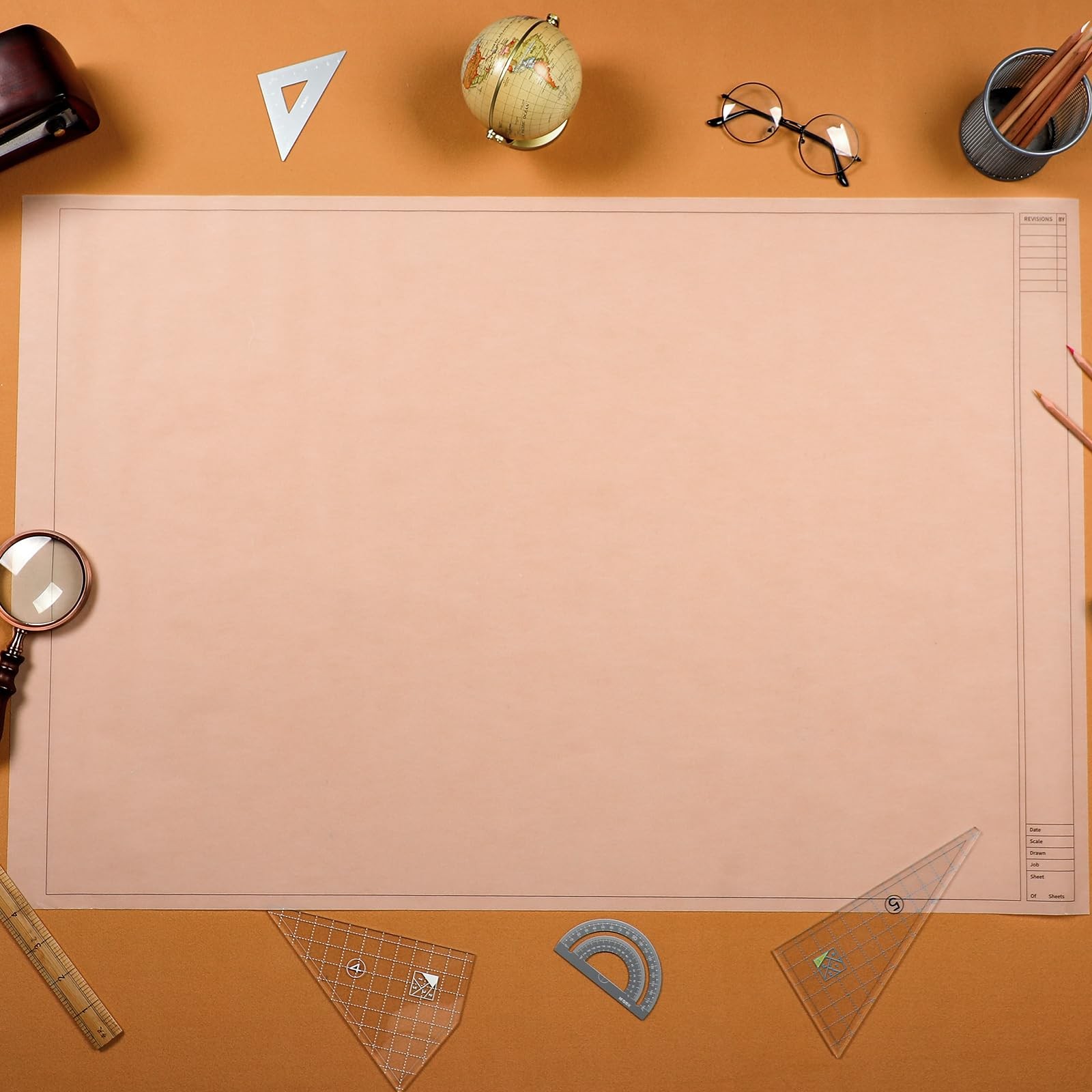 Gilprop 10 Sheets Architectural Vellum Paper 24 x 36 Inch Drafting Vellum Tra