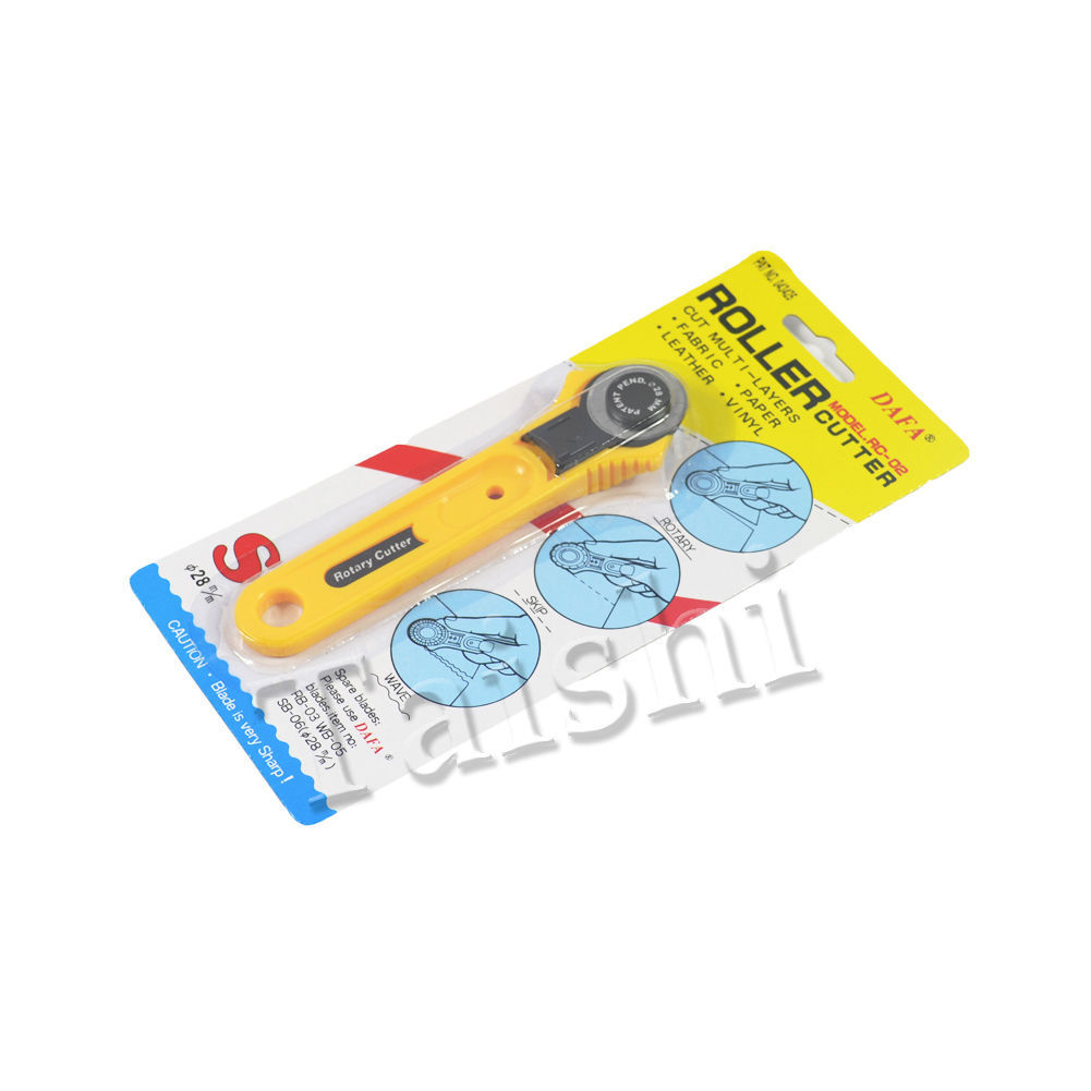Yellow Rotary Cutter 28mm Cut Circular Blade Patchwork Fabric Leather Craft