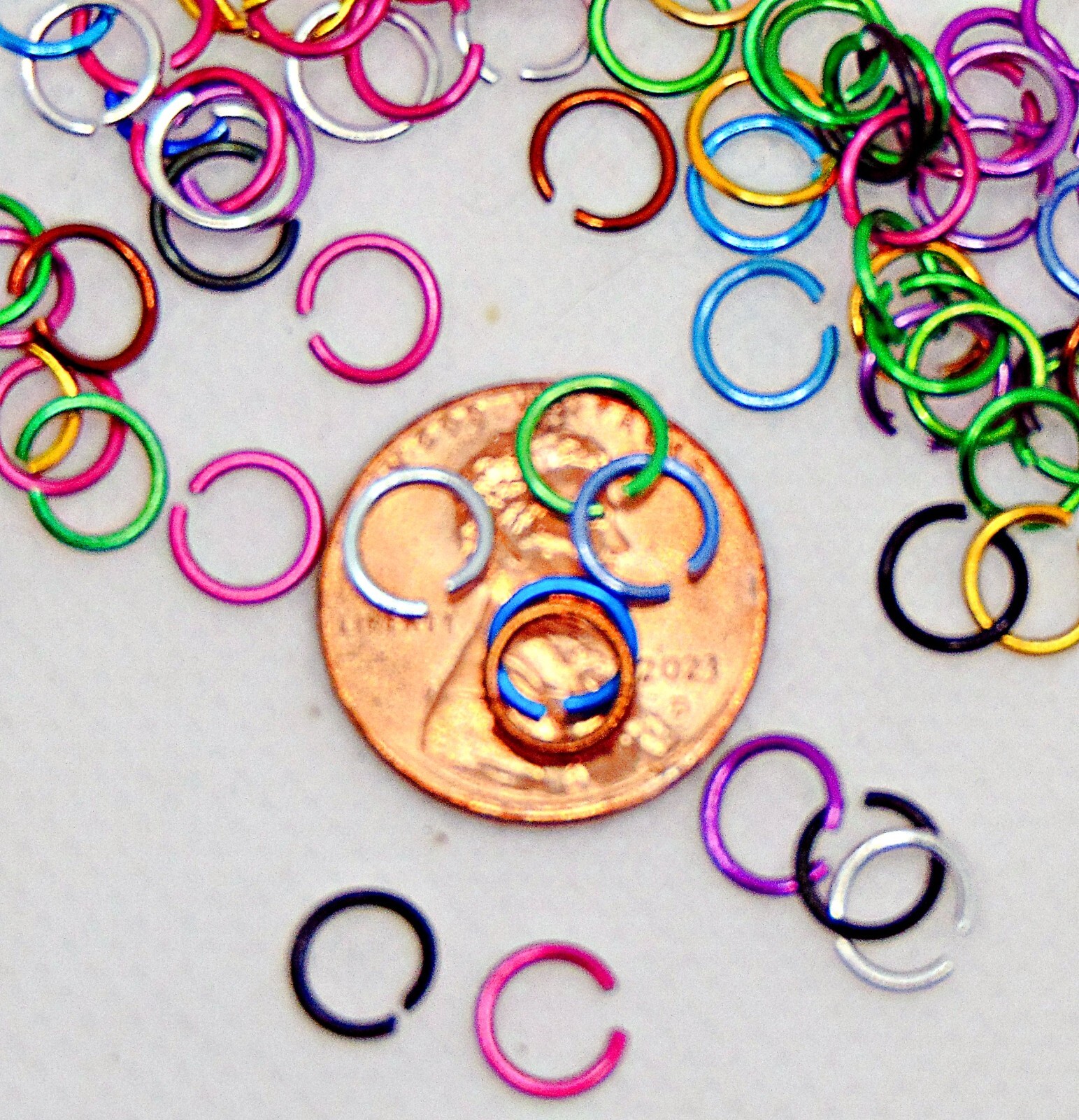 Color Mix Aluminum Jump Rings 6mm 8mm 10mm ~ 10 gram bags (150 – 400 pcs)