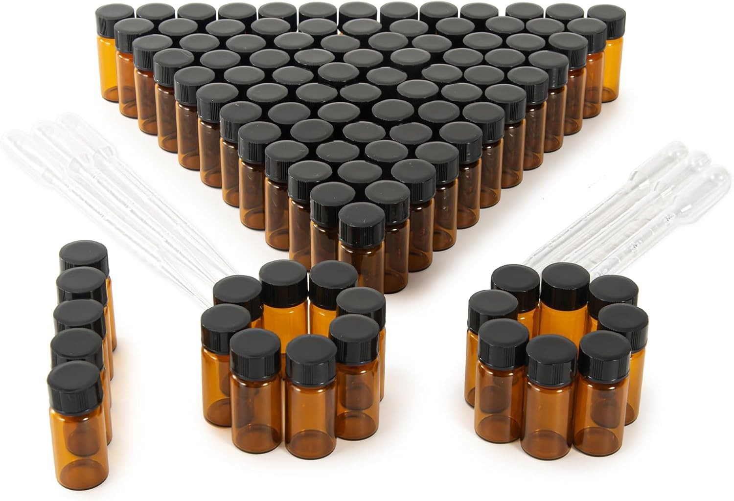 Amber Glass Vials 5ml 100pcs – Leak Proof Sample Bottles