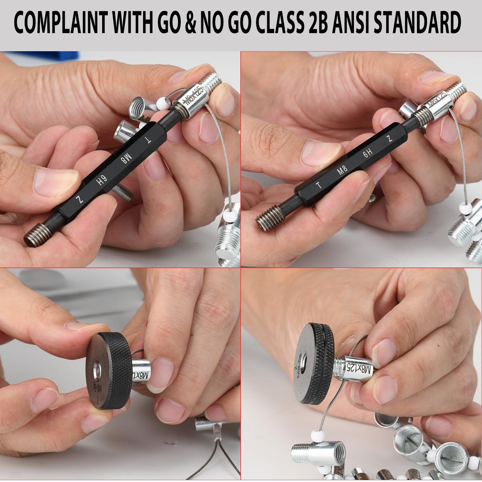 Nut and Bolt Thread Checker 28 28 Gauges – 15 Inch & 13 Metric, silver+black