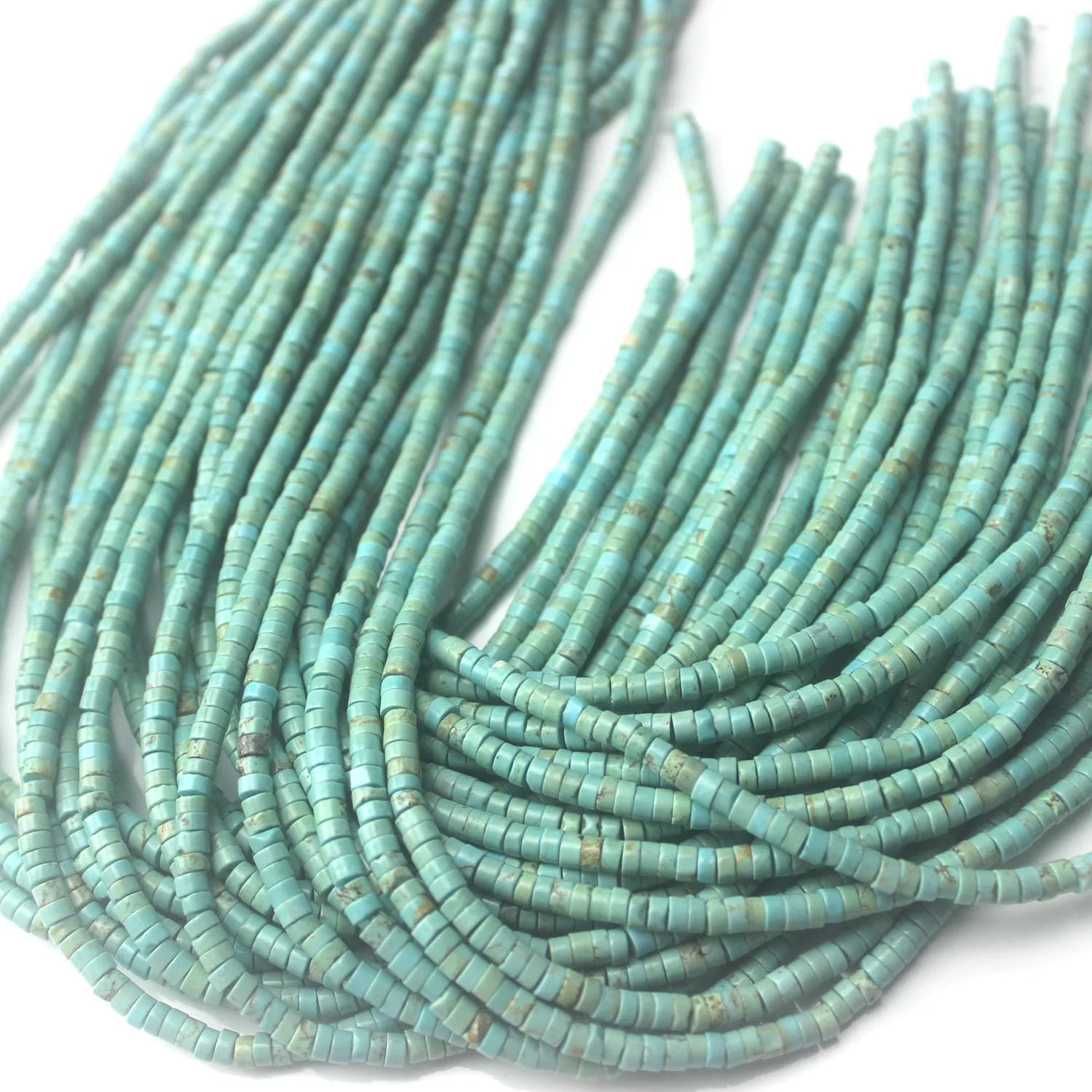 160pcs 3x2mm Natural Turquoise Heishi Disc Rondelle Spacer Stone Semi Precious G