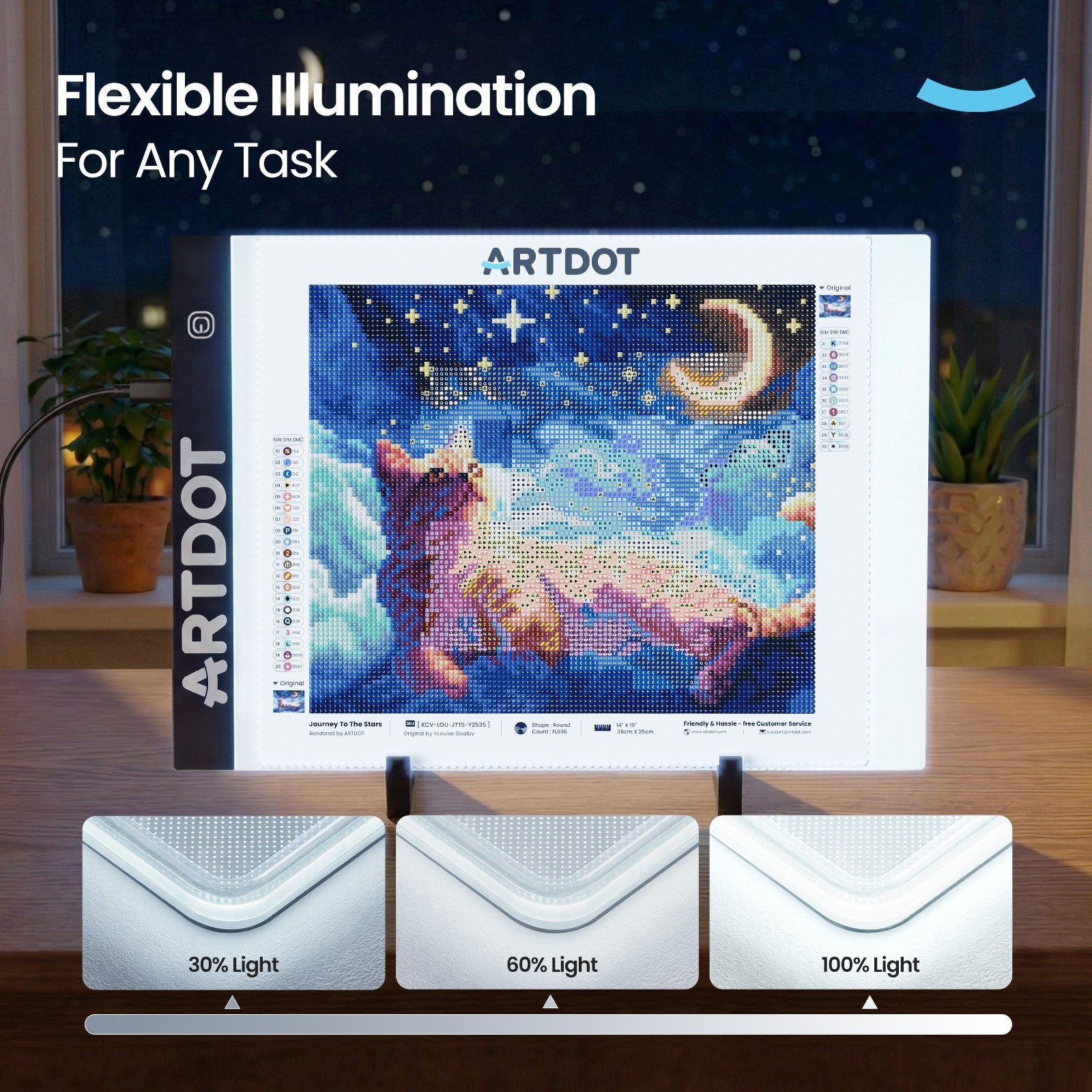 ARTDOT Light Board for Tracing Diamond Painting Art Light Pad Box Drawing Kit A4