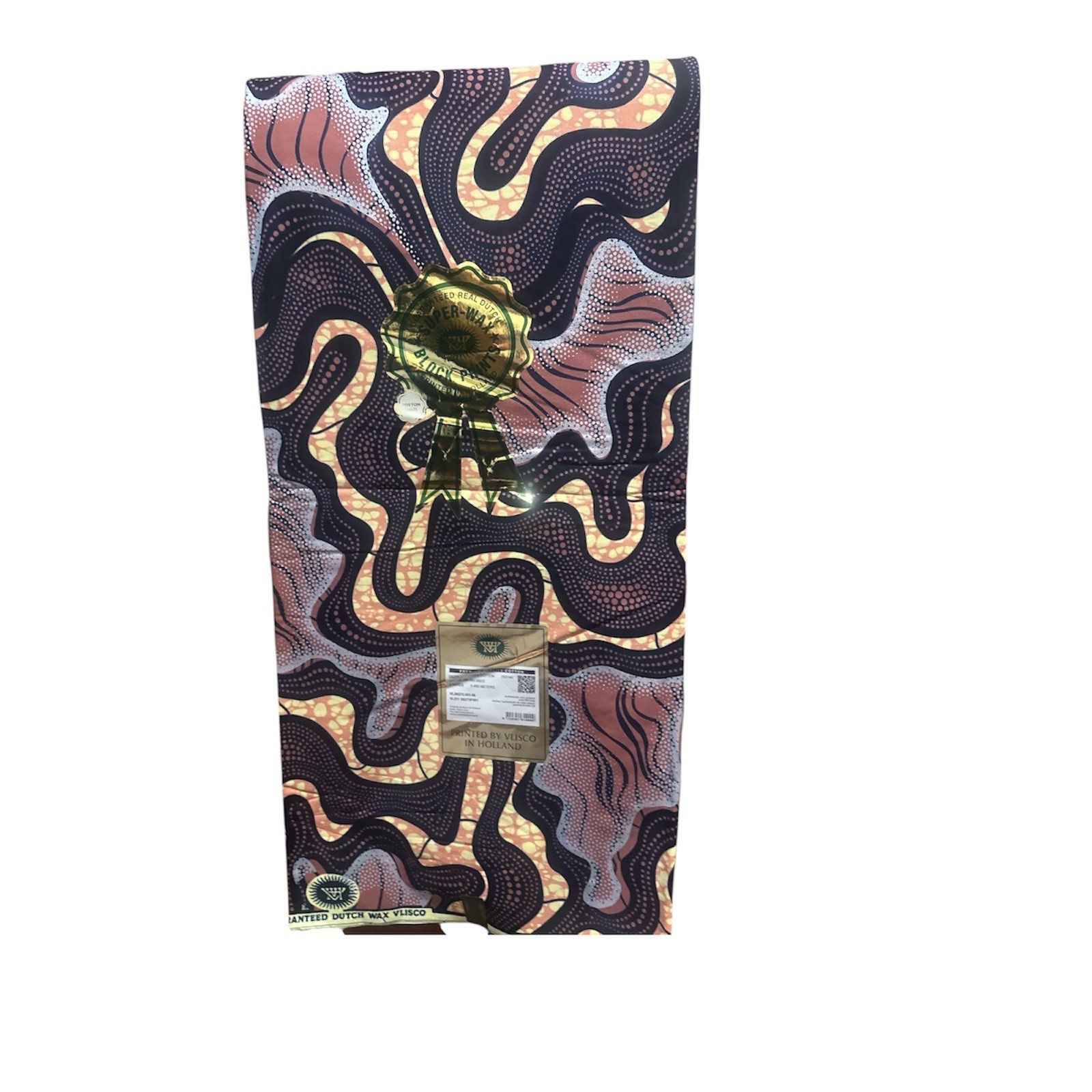 Vlisco Dutch Wax Cotton Fabric Multicolor Abstract Print African Theme
