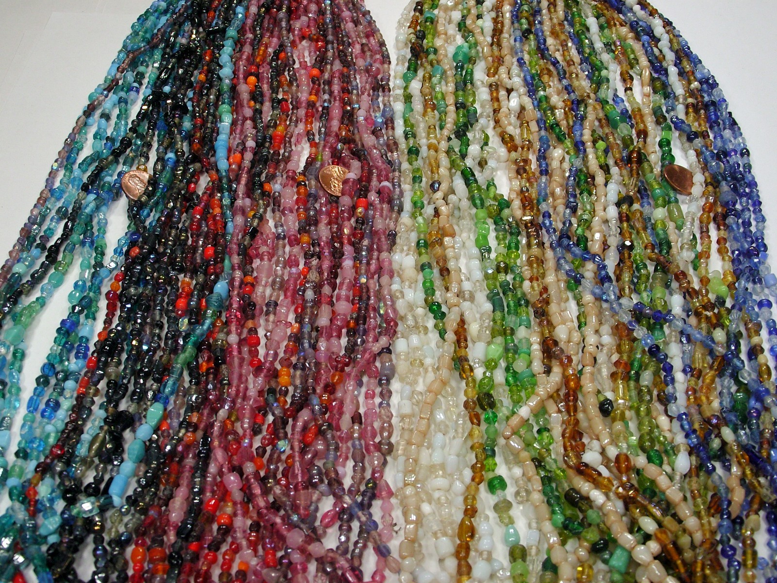 30 Strands 36″ India Handmade Assorted Color Glass Beads Wholesale Bulk (CT-60)