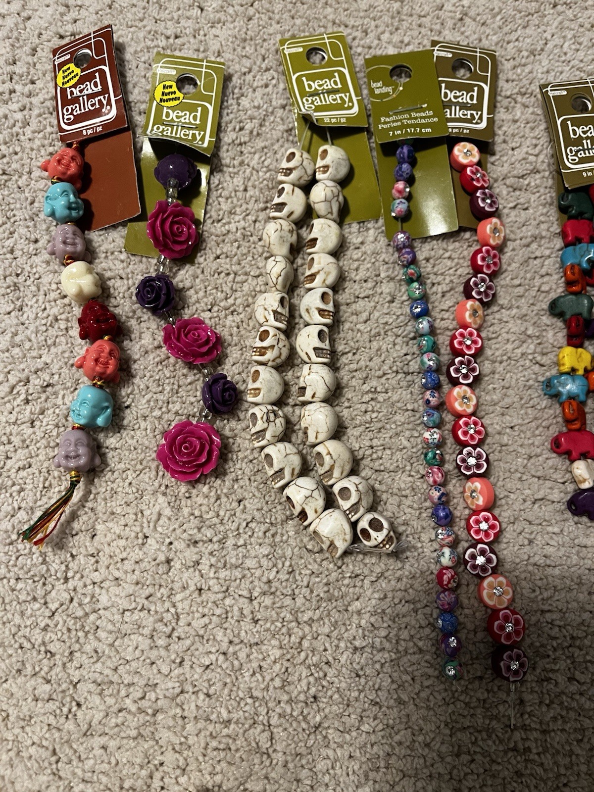 Bead Gallery Reconstituted Stone, Ceramic, Etc. Jewelry Making Strands Lot Of 10