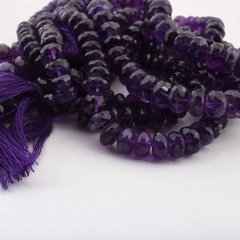 Amethyst Gemstone Beads,Center Drilled Beads 6-8mm,Jewerlly Making Gemstone