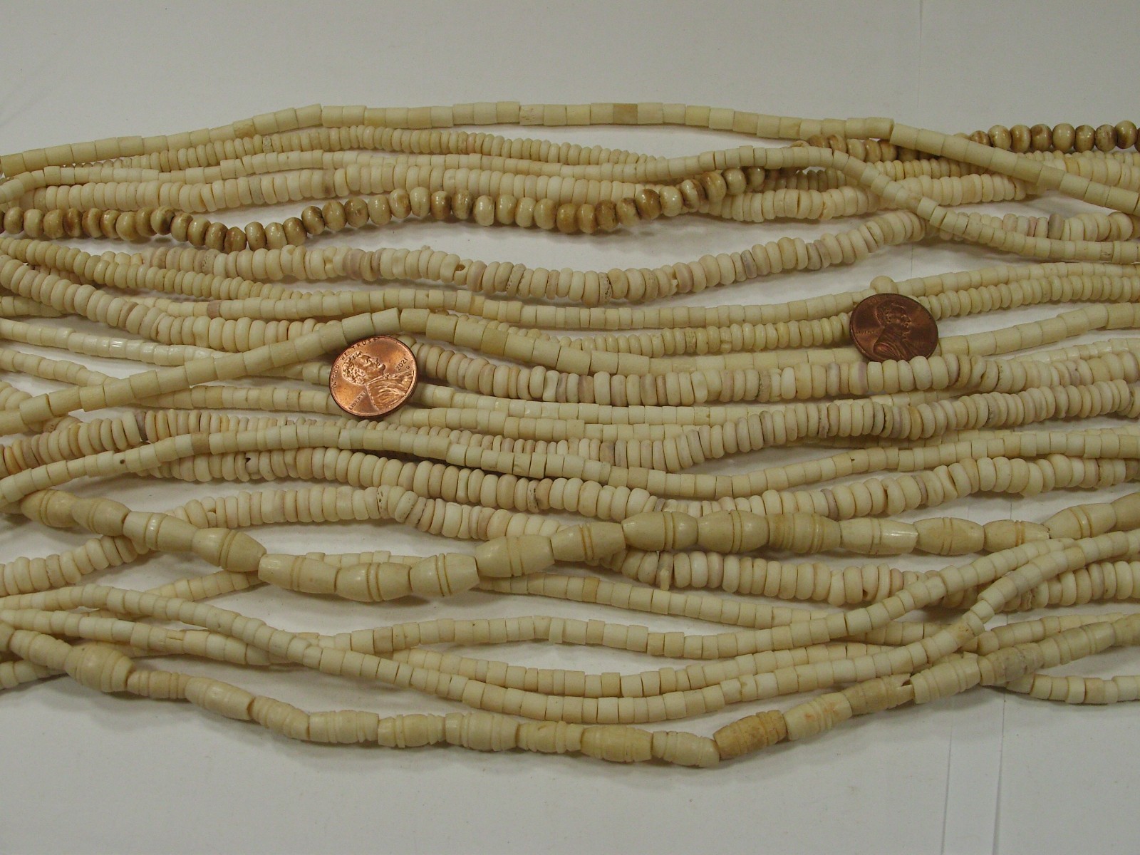20 Strands (15″) India Handmade Assorted Water Buffalo Bone Beads Lot (QBQ-11) ⭐