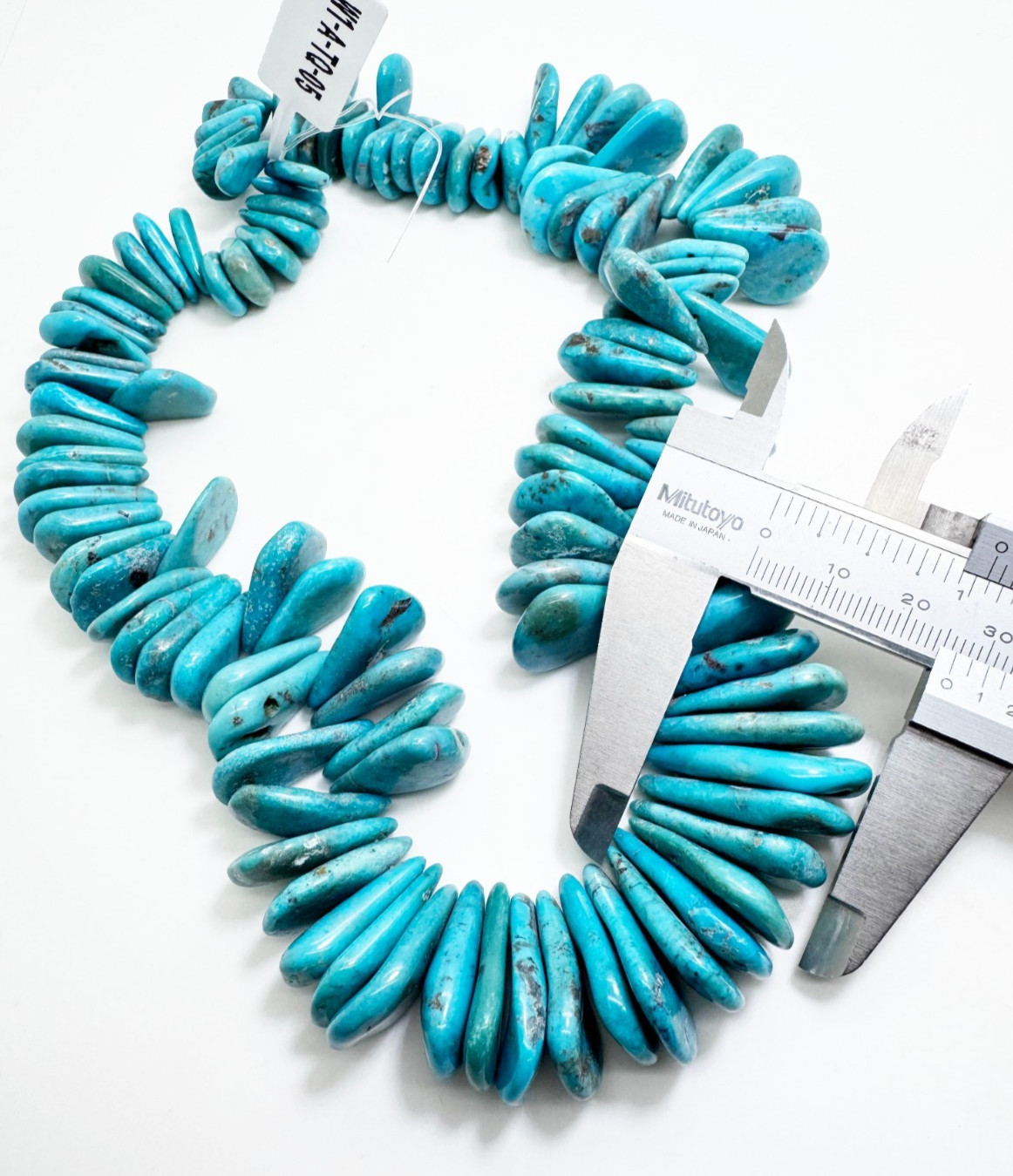 Natural Blue Arizona Kingman Turquoise Flat Teardrop Gemstone Beads PGS370TQ05