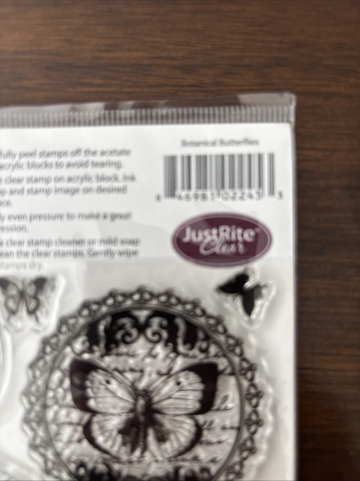 justrite stamp Clear Botanical Butterflies