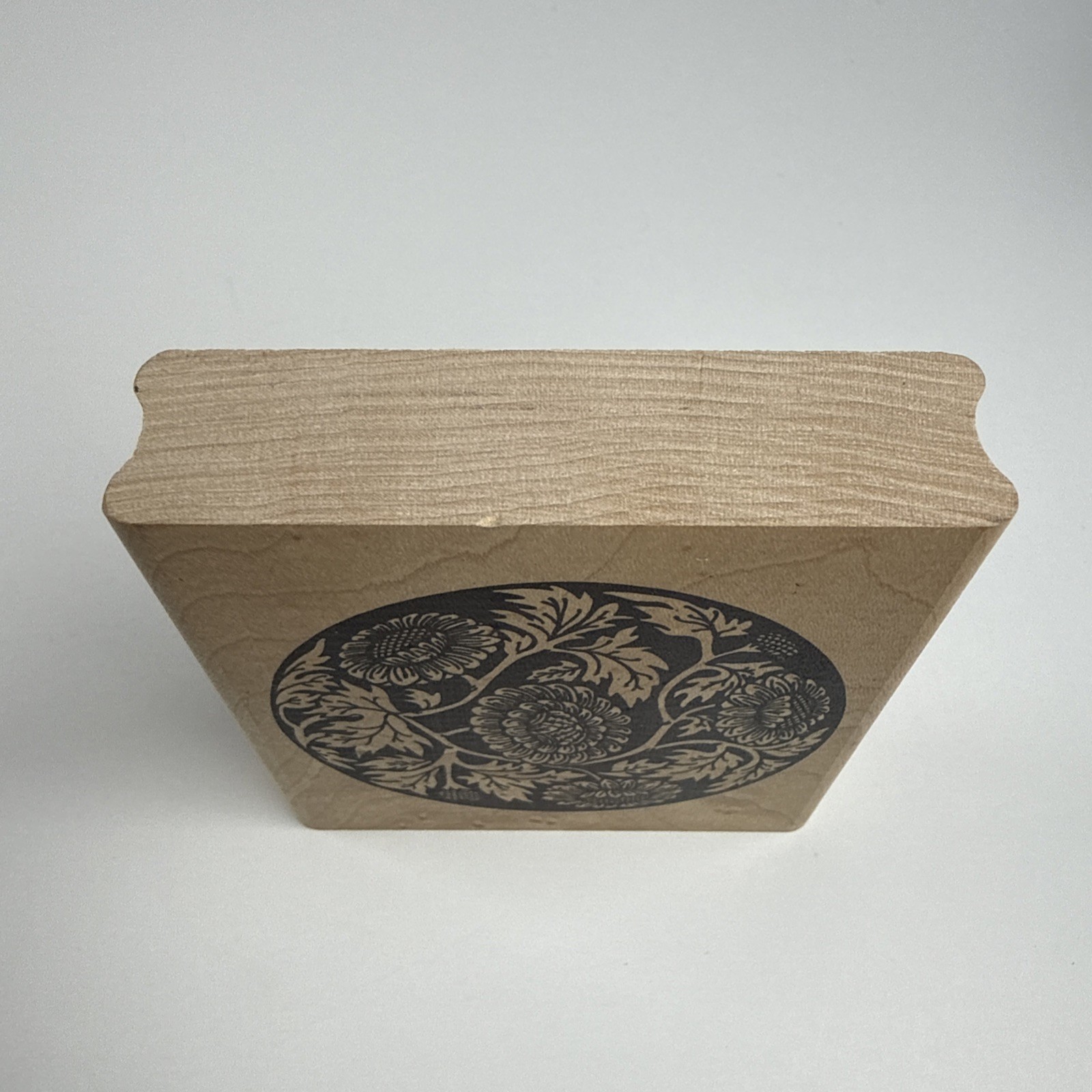JudiKins Circle Flower Floral Leaves Wood Rubber Stamp 2188G 3”x3.25”