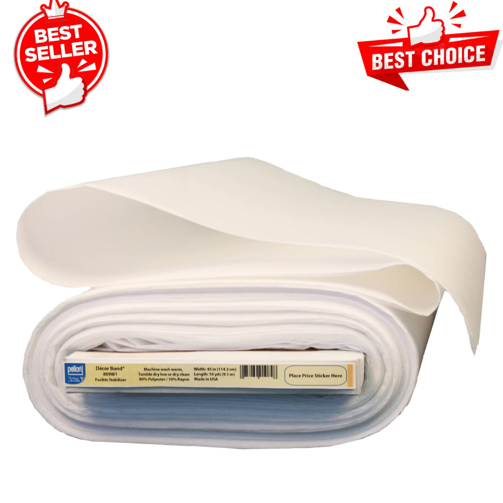 Pellon 809 Décor Bond White Fusible Fabric Stabilizer, 45″ x 10 Yards, 1 Pack