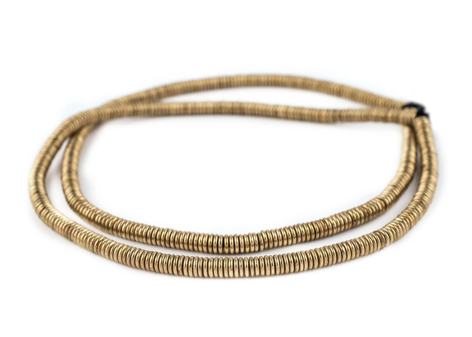 Smooth Extra Large Brass Heishi Beads 6mm Large Hole 16 Inch Strand