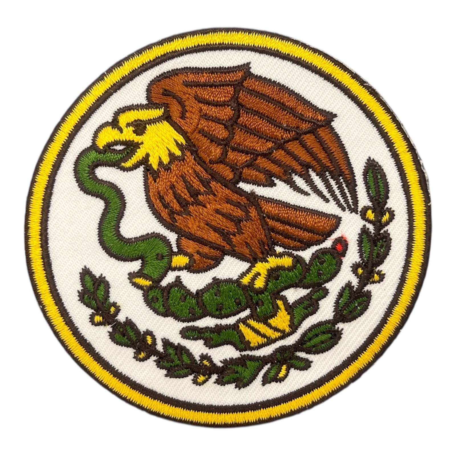 Mexico Eagle Snake Emblem Iron On Embroidered Patch Badge Mexican Heritage 3×3