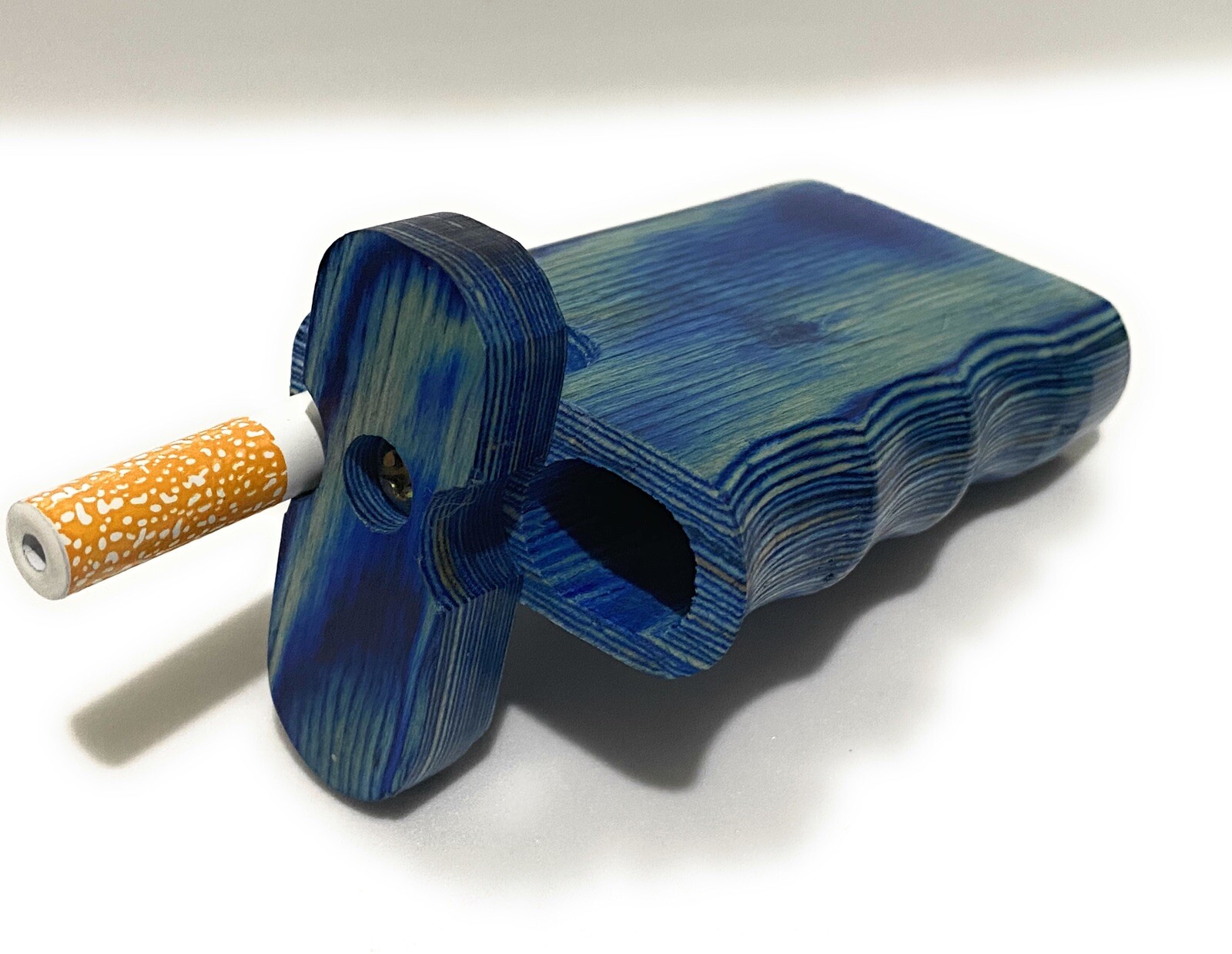 Wooden Dug Out Box 3”x 2” Inch. With One Hit , Blue Wooden Box .